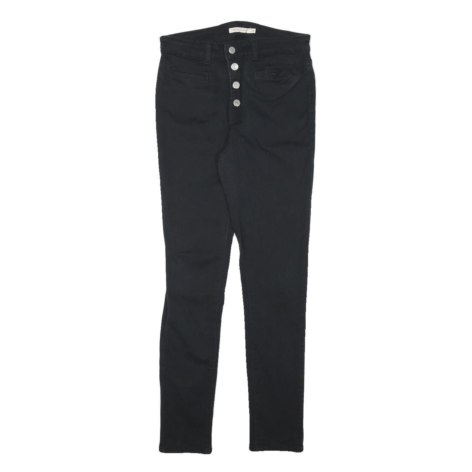 LEVI'S Womens Black Slim Skinny Denim Jeans W27 L28 Button Closure Refurbished - N/A refurbished available on Cerqular