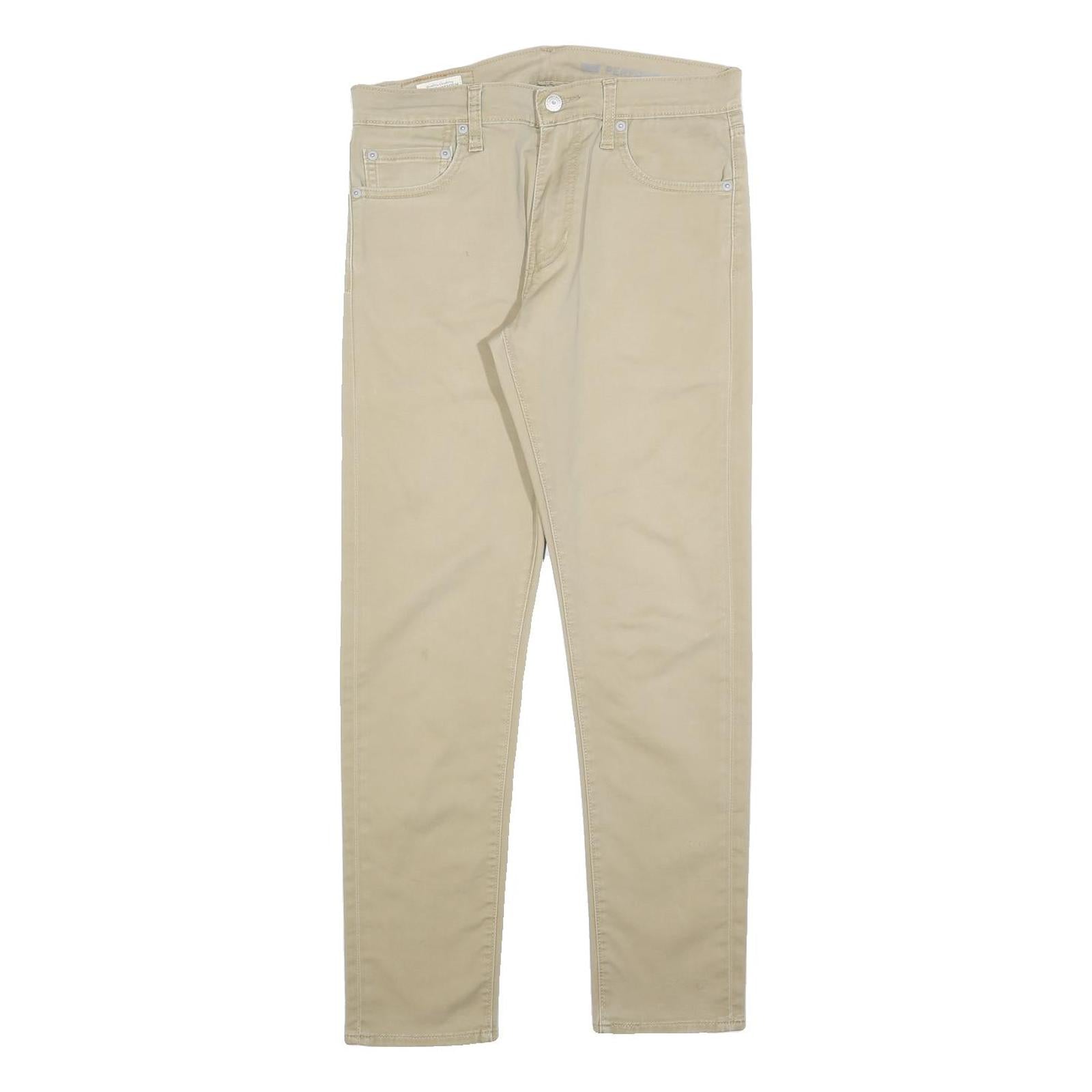 LEVI'S Mens Slim Beige Cotton Blend Slim Trousers W30 L30 Classic Zip Casual Refurbished - N/A refurbished available on Cerqular