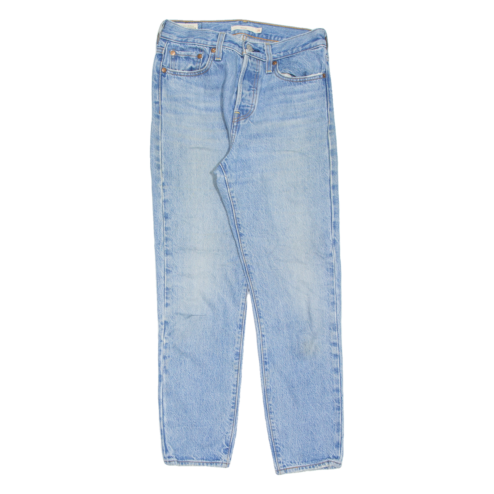 LEVI'S BIG E Womens Jeans Blue Regular Straight Stone Wash W26 L27 Refurbished - N/A refurbished available on Cerqular