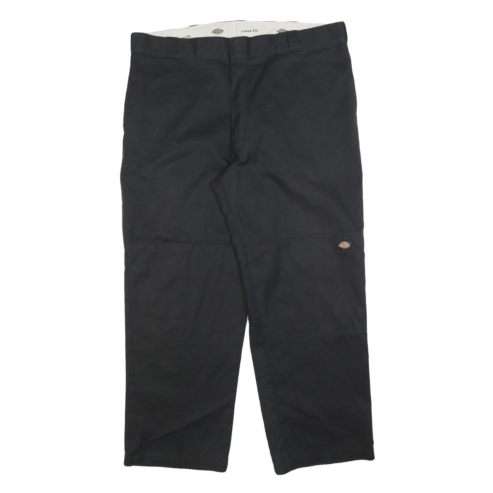 DICKIES Mens Black Cotton Blend Regular Fit Straight Leg Trousers W42 L30 Refurbished - N/A refurbished available on Cerqular