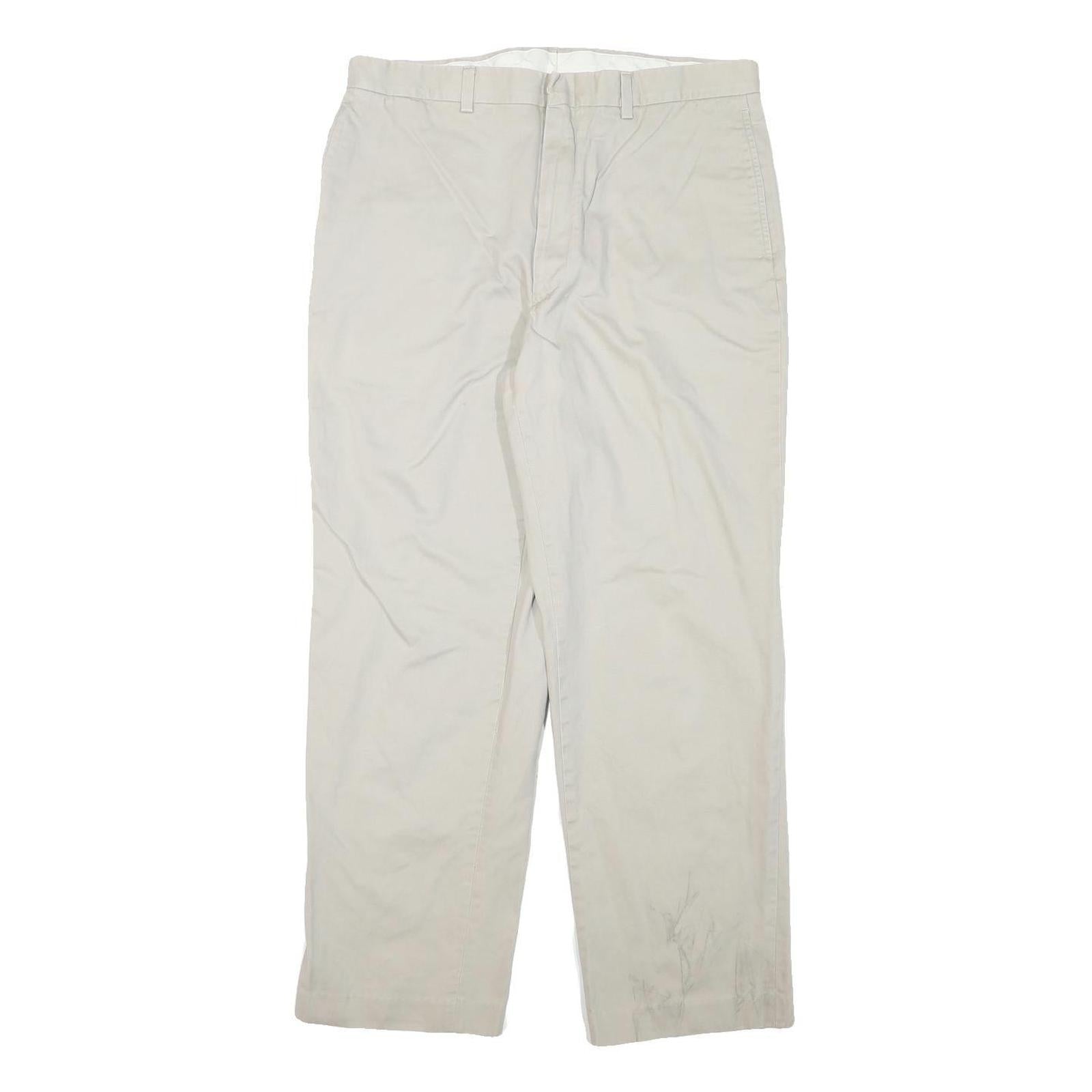 NAUTICA Mens Relaxed Cotton Blend Beige Trousers W34 L29 Zip Closure Casual Refurbished - N/A refurbished available on Cerqular