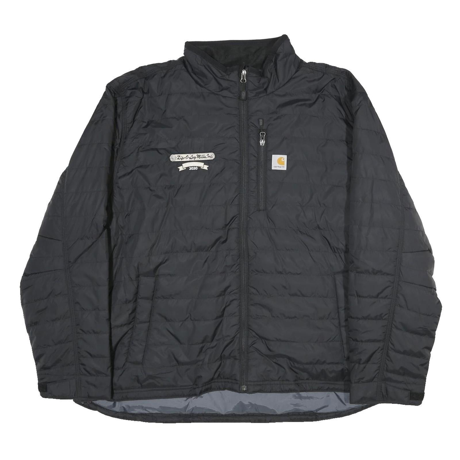 CARHARTT Mens Black Puffer Jacket 3XL Polyester Zip Front Workwear Outdoor Refurbished - N/A refurbished available on Cerqular