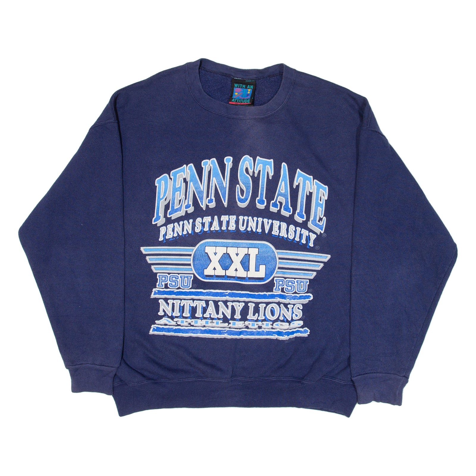 Buy WITH AN ATTITUDE Penn State University Mens Sweatshirt Blue 90s USA L Refurbished - $63.69 WITH AN ATTITUDE Penn State University Mens Sweatshirt Blue 90s USA L Refurbished - N/A refurbished available on Cerqular
