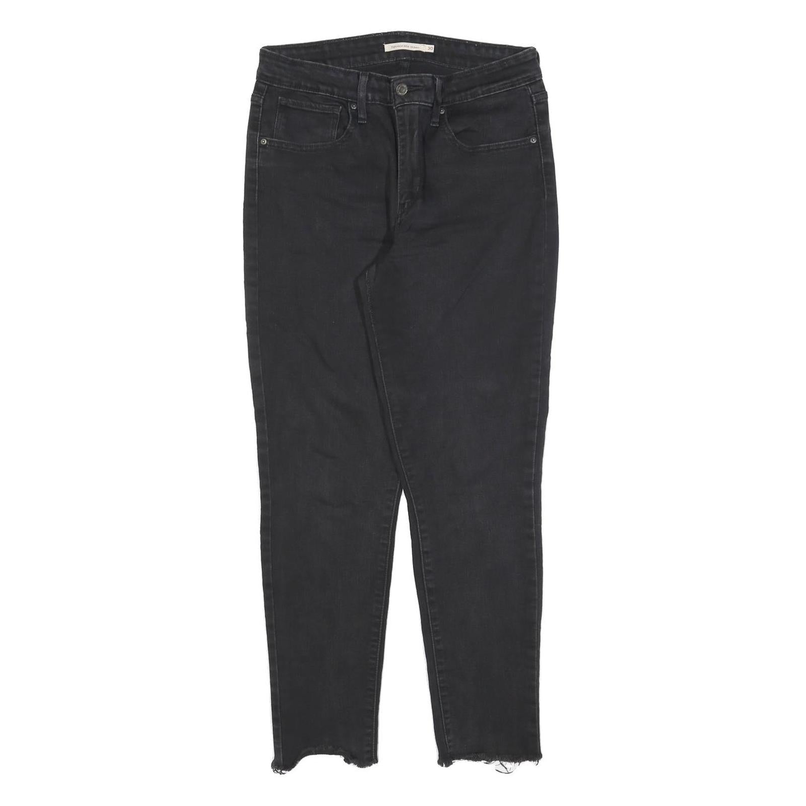 LEVI'S 721 Womens Jeans Black Slim Skinny Denim Raw Hem W30 L27 Refurbished - N/A refurbished available on Cerqular