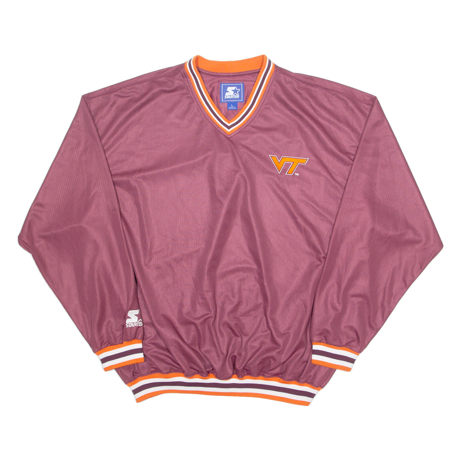 STARTER Virginia Tech Mens Sweatshirt Maroon V-Neck USA L Refurbished - N/A refurbished available on Cerqular