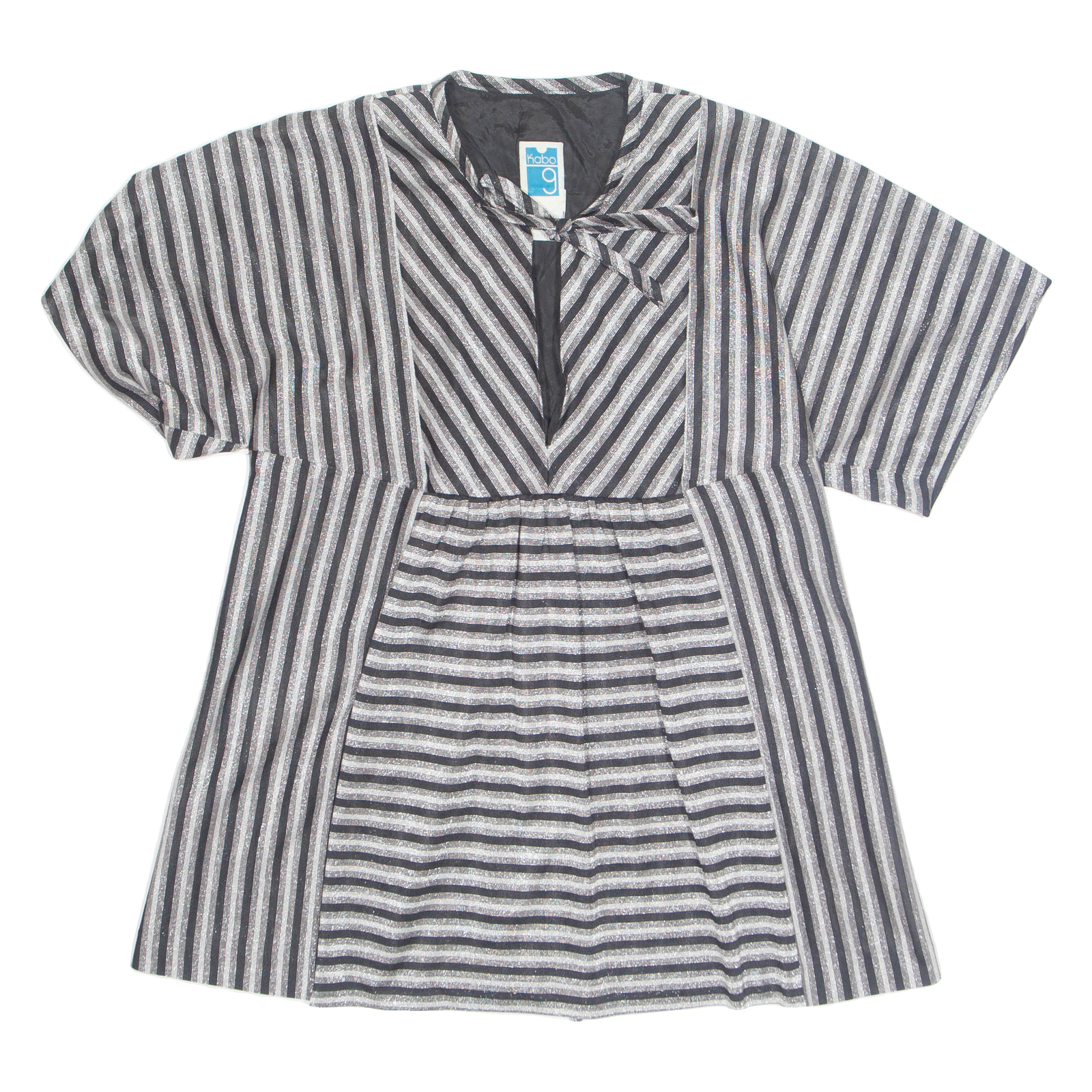 Womens Printed Top Silver V-Neck Striped S Refurbished - N/A refurbished available on Cerqular
