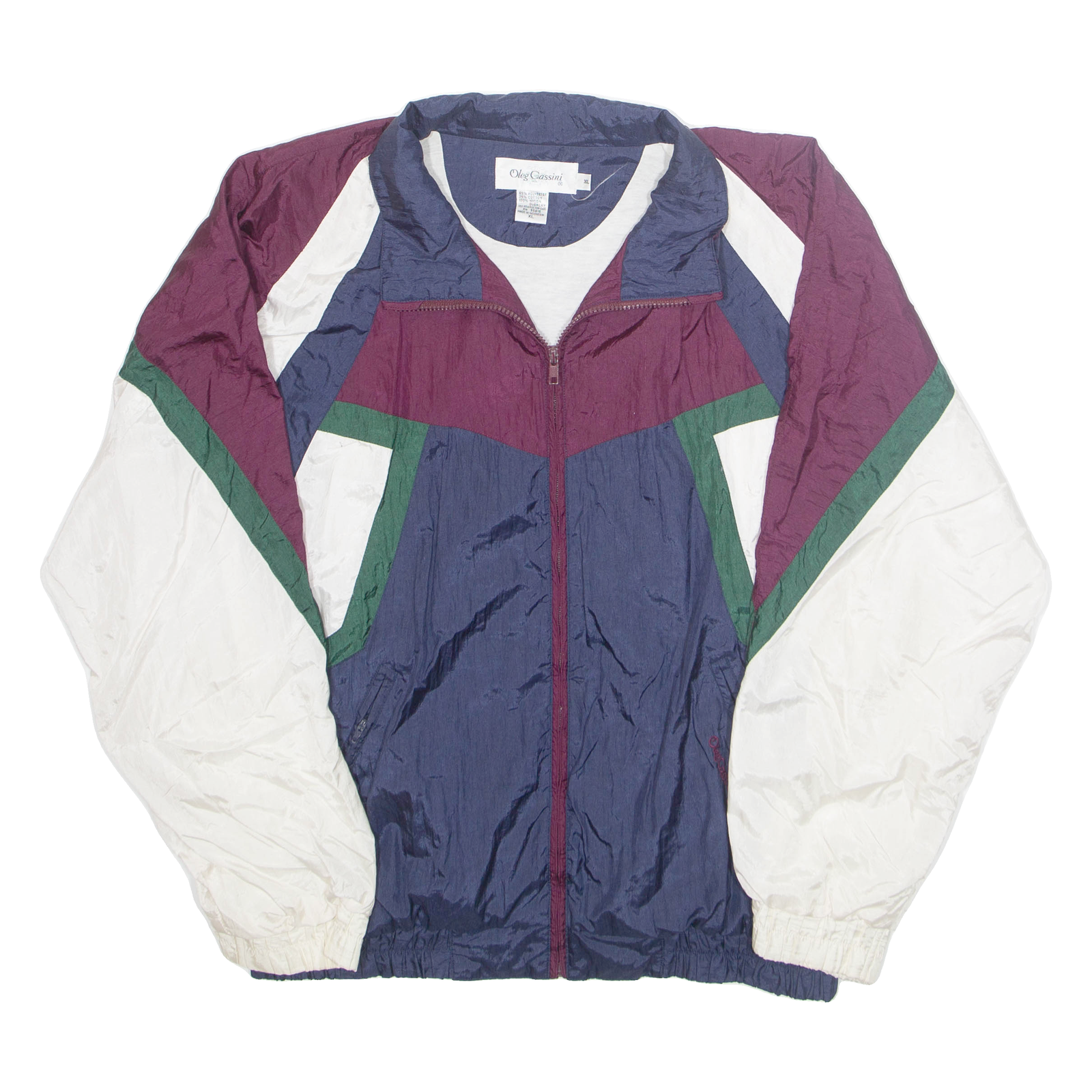 OLEG CASSINI Mens Track Jacket Blue Nylon XL Refurbished - N/A refurbished available on Cerqular