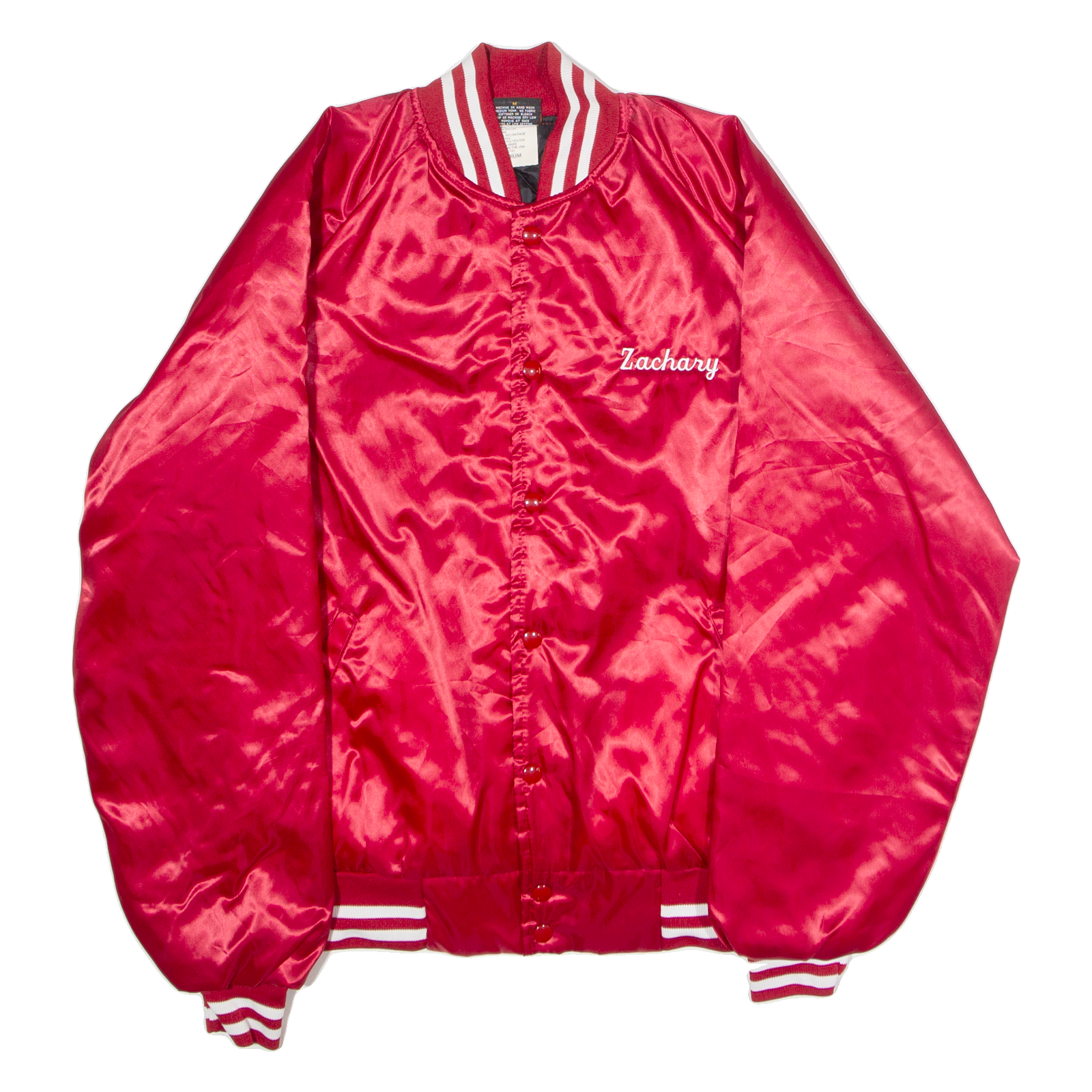 NEMESIS SPORTSWEAR Portage All Stars 2001 'Zachary' Mens Varsity Jacket Red Satin Nylon USA M Refurbished - N/A refurbished available on Cerqular
