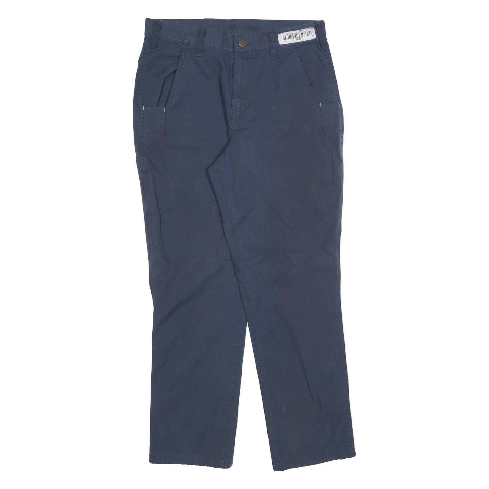 CARHARTT Mens Cotton Blend Navy Relaxed Straight Trousers W30 L30 Workwear Zip Refurbished - N/A refurbished available on Cerqular