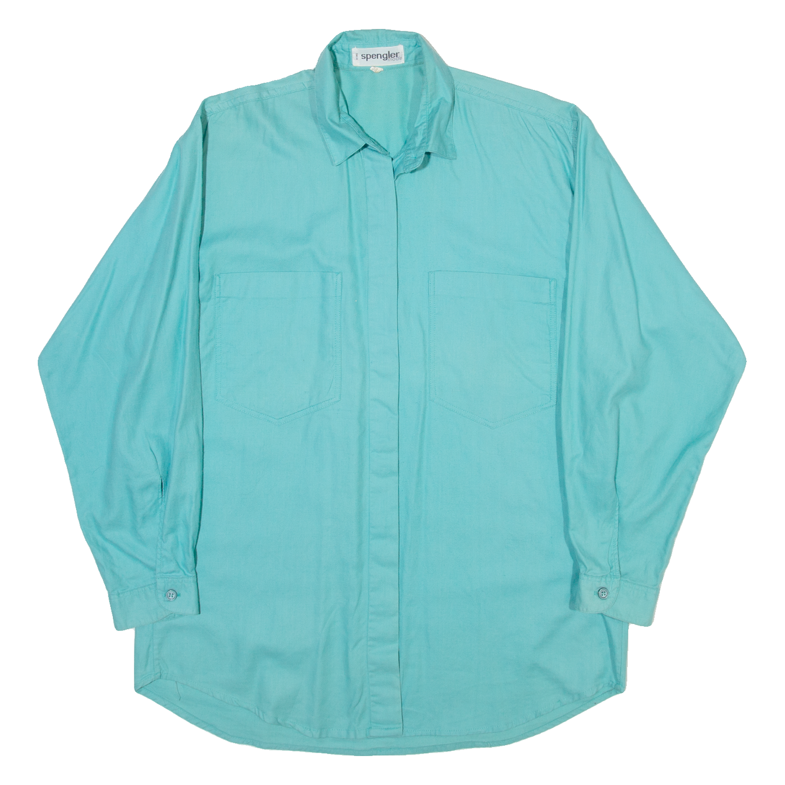 SPENGLER Womens Plain Shirt Blue Long Sleeve S Refurbished - N/A refurbished available on Cerqular