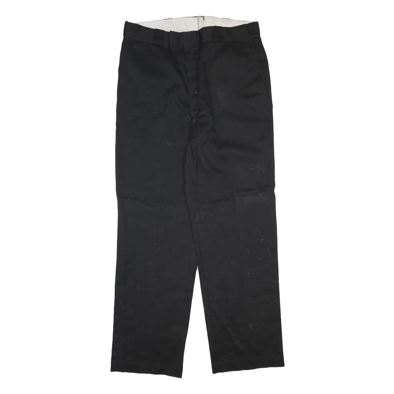DICKIES Mens Regular Fit Black Cotton Blend Trousers W34 L31 Workwear Zip Refurbished - N/A refurbished available on Cerqular