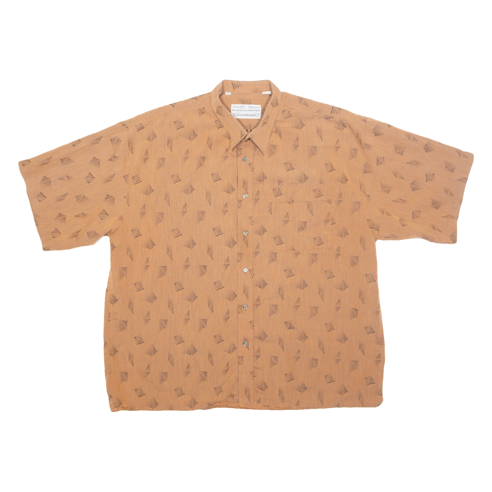 VIKTOR EMMANUEL Mens Shirt Beige Crazy Pattern M Refurbished - N/A refurbished available on Cerqular