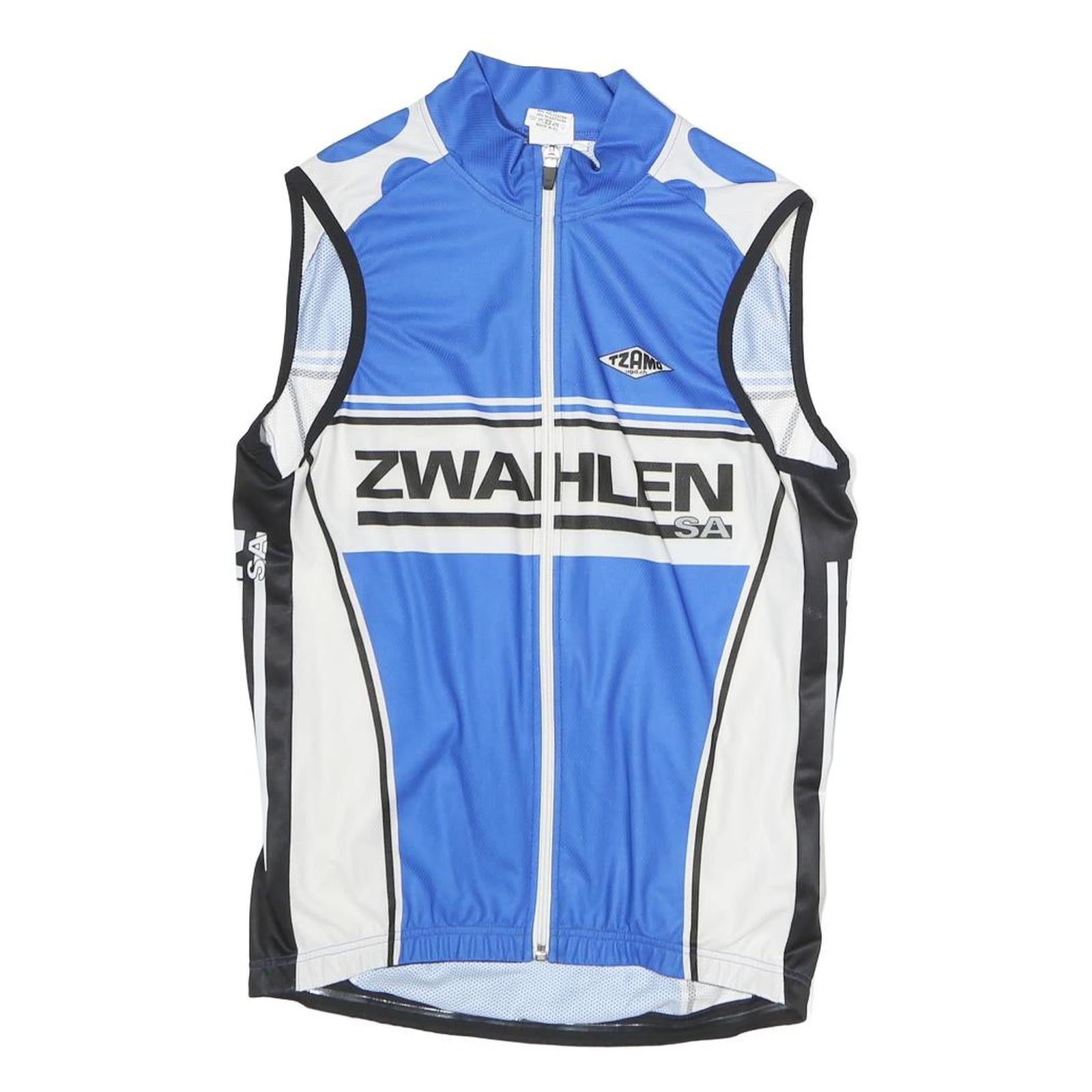 TZAMO Mens Blue Polyester Sleeveless Zip Front Cycling T-Shirt M Sport Vest Refurbished - N/A refurbished available on Cerqular