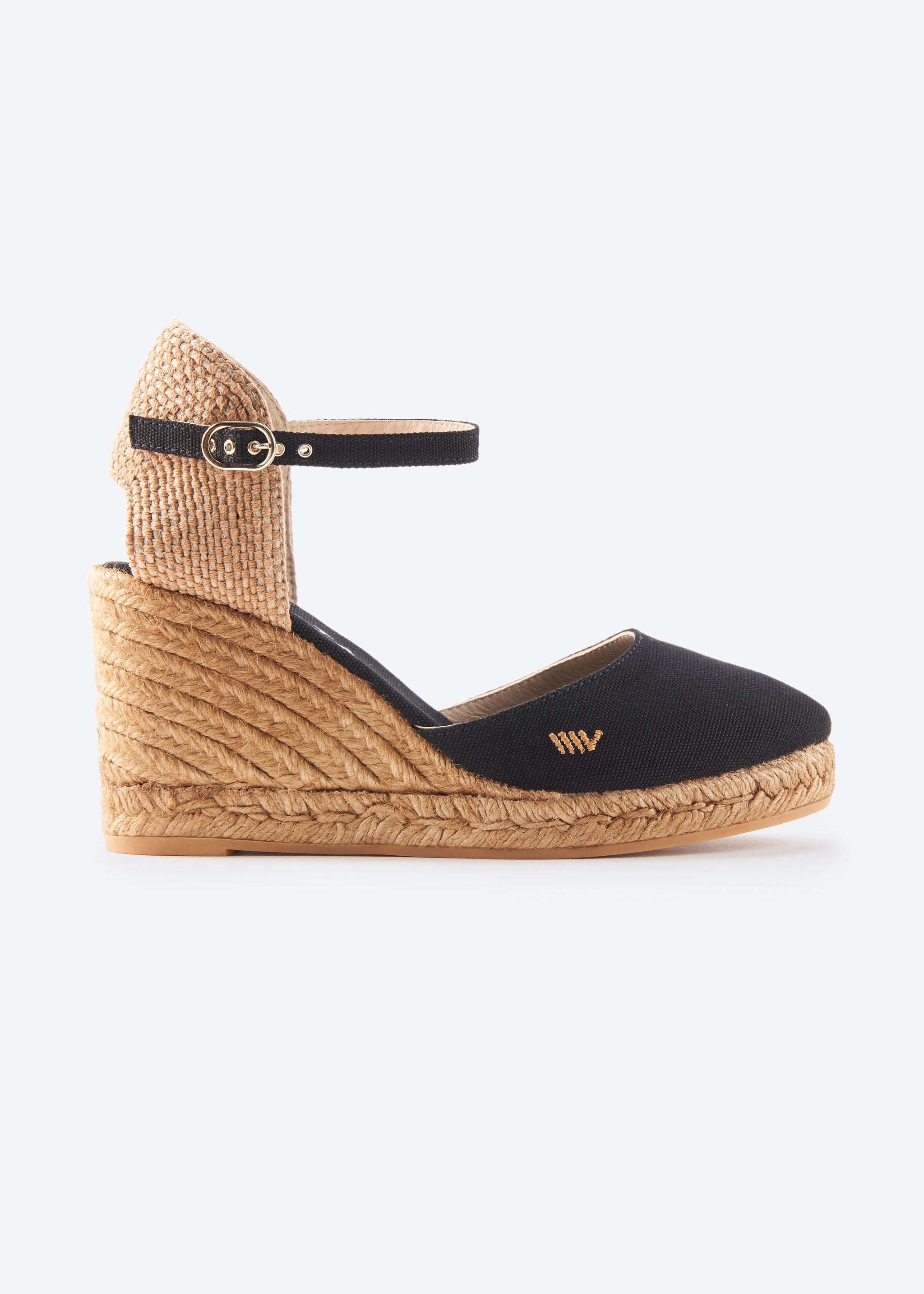 Satuna Canvas Espadrille Wedges | Color: Black | Size: 5.5-6 Refurbished - N/A refurbished available on Cerqular