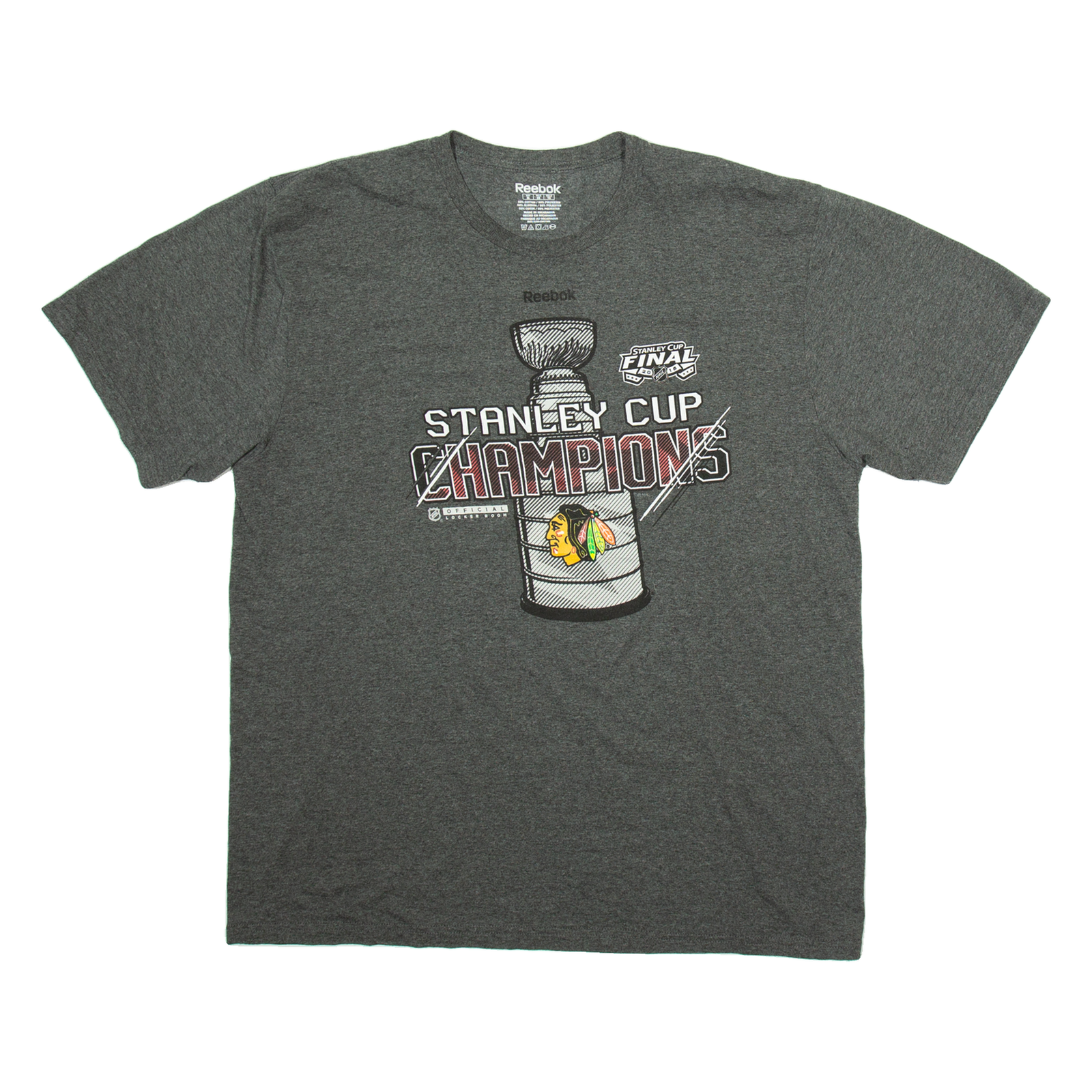 REEBOK Stanley Cup Champions Mens T-Shirt Grey USA XL Refurbished - N/A refurbished available on Cerqular