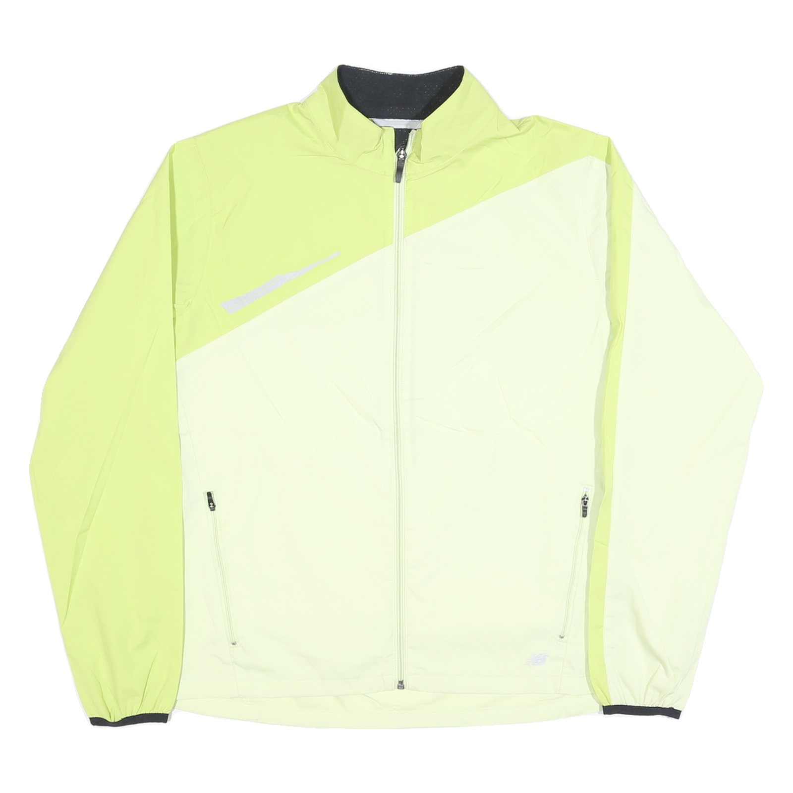 NEW BALANCE Womens Yellow & Cream Running Jacket XL Polyester Blend Zip Refurbished - N/A refurbished available on Cerqular