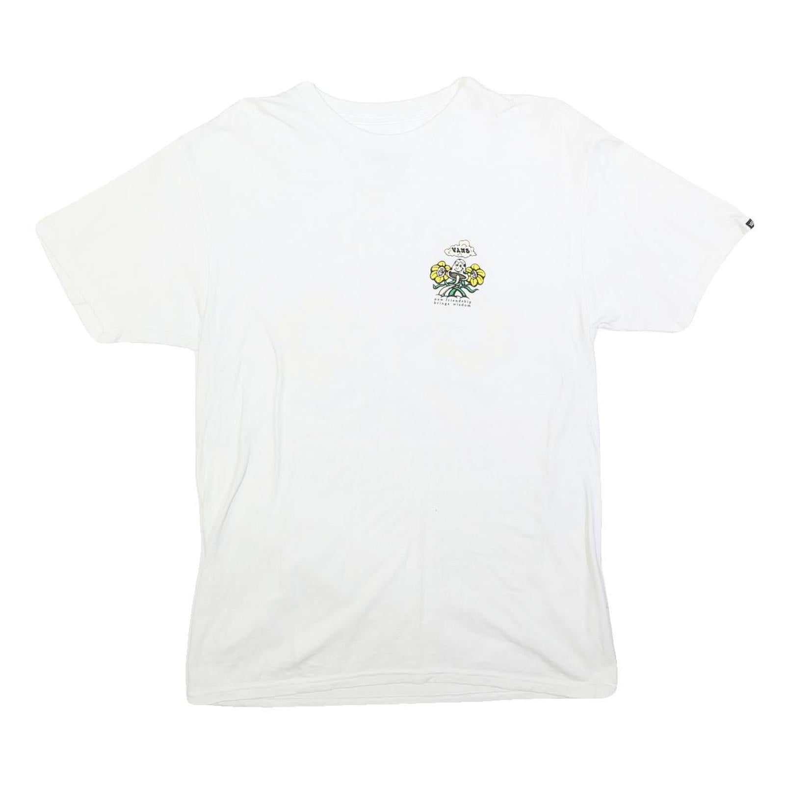 Buy VANS Mens White Graphic T-Shirt M Short Sleeve Crew Neck Cotton Blend Refurbished - $25.99 VANS Mens White Graphic T-Shirt M Short Sleeve Crew Neck Cotton Blend Refurbished - N/A refurbished available on Cerqular