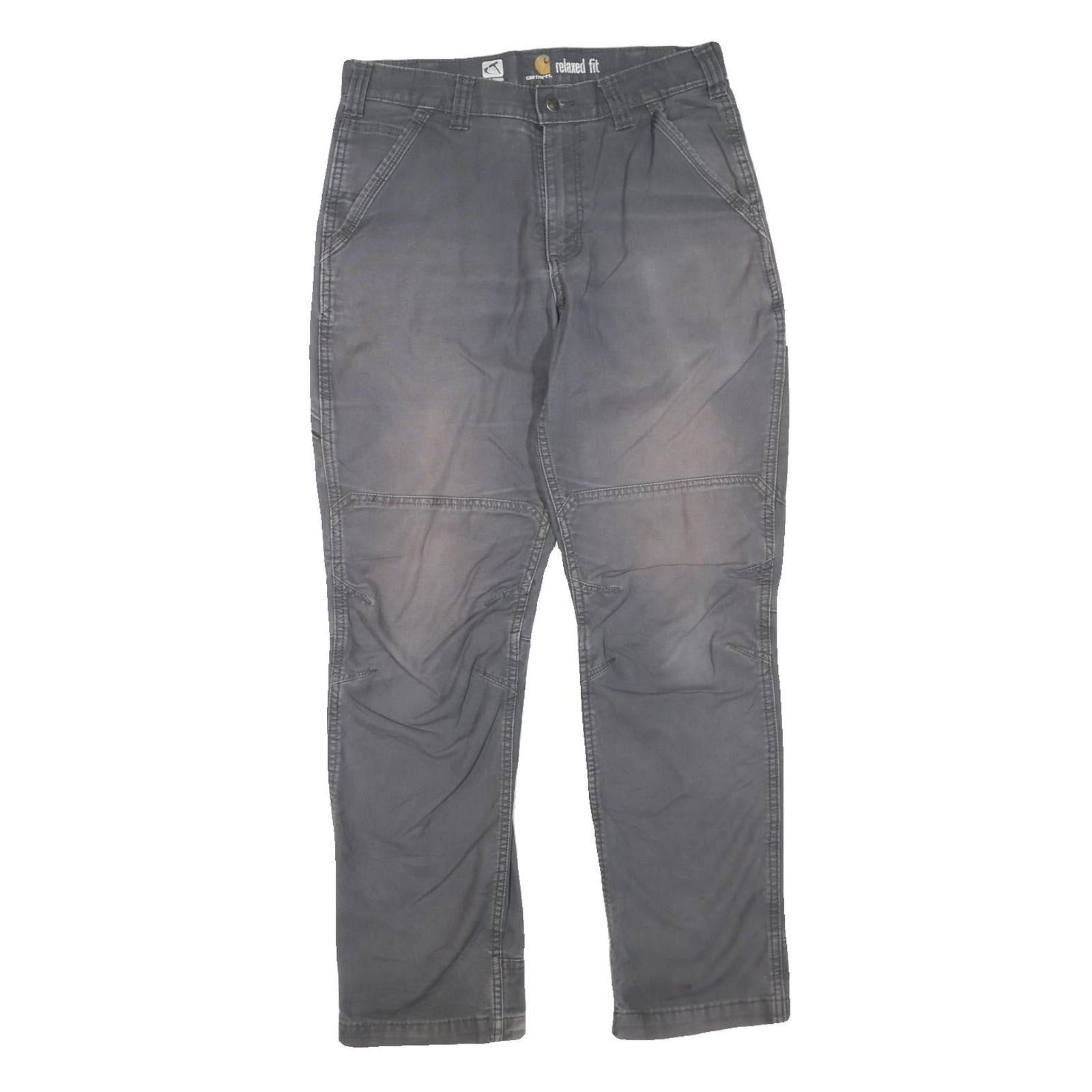 CARHARTT Mens Cotton Blend Grey Regular Fit Straight Leg Trousers W32 L32 Refurbished - N/A refurbished available on Cerqular