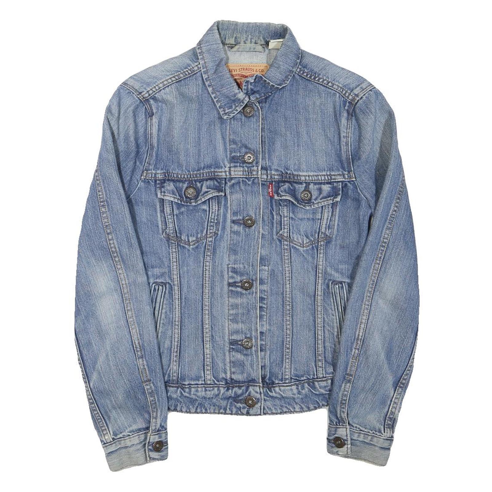 LEVI'S Mens Blue Denim Jacket XS Cotton Blend Classic Button Closure Stylish Refurbished - N/A refurbished available on Cerqular