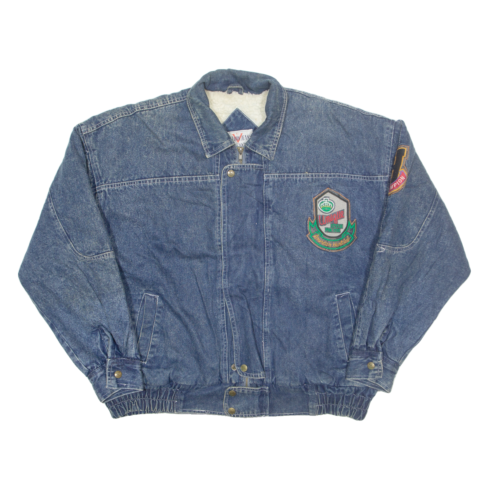 KOWLOON JEANS Dark Horse Mens Sherpa Lined Denim Jacket Blue USA XL Refurbished - N/A refurbished available on Cerqular