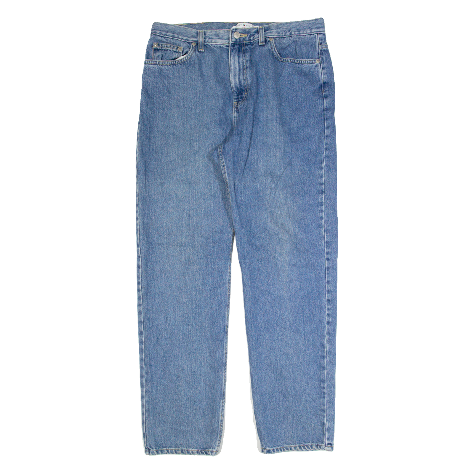 TOMMY HILFIGER Womens Jeans Blue Regular Tapered Stone Wash W32 L32 Refurbished - N/A refurbished available on Cerqular
