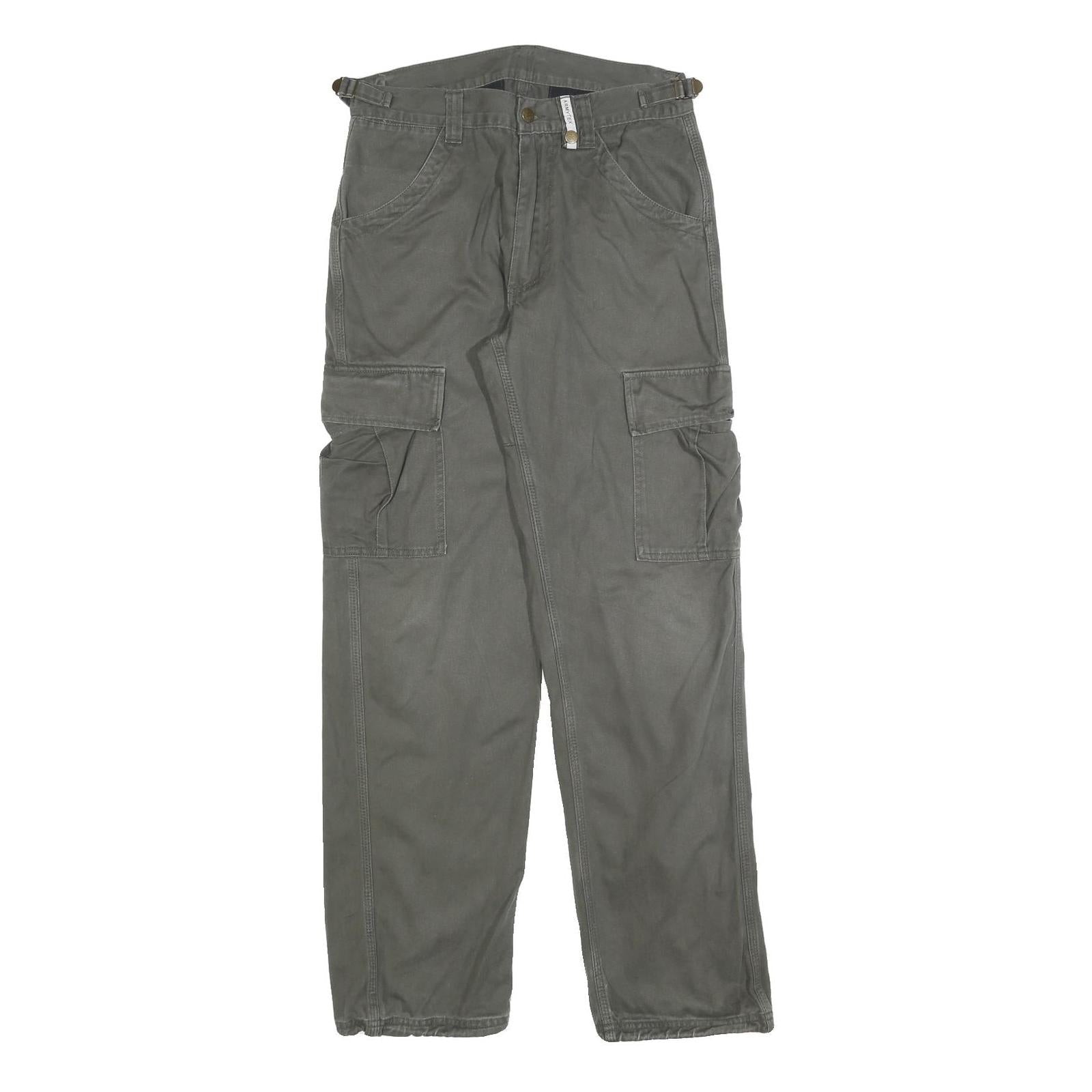ARMY TEX Mens Cotton Blend Grey Relaxed Cargo Trousers W30 L32 Zip Pocket Refurbished - N/A refurbished available on Cerqular