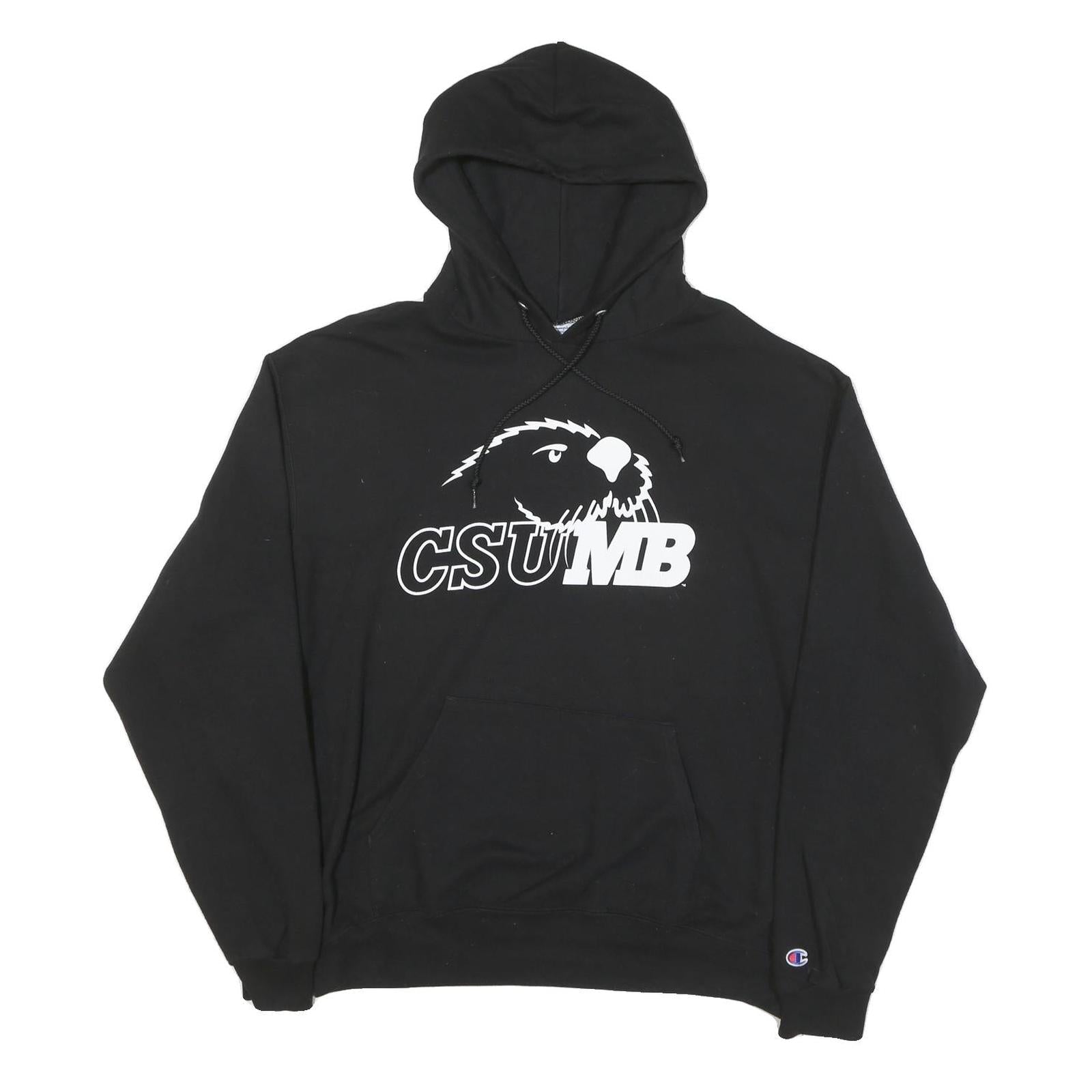 CHAMPION Mens Black CSUMB Pullover Hoodie L Cotton Blend Comfortable Casual Refurbished - N/A refurbished available on Cerqular