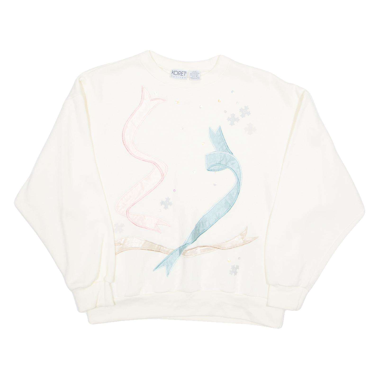 KORET Bows Womens Sweatshirt Cream 90s M Refurbished - N/A refurbished available on Cerqular