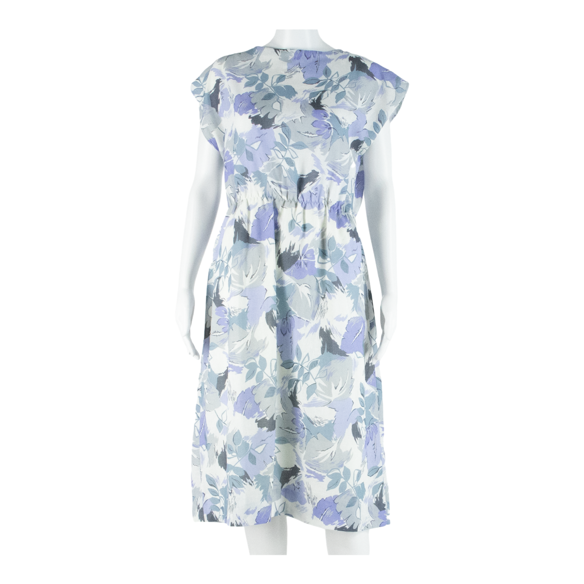 Womens Day Dress White Floral Short Sleeve Midi L Refurbished - N/A refurbished available on Cerqular