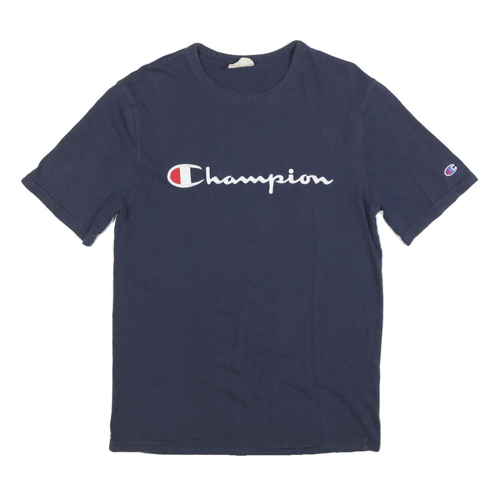 CHAMPION Mens Navy Blue Graphic T-Shirt M Short Sleeve Crew Neck Premium Cotton Refurbished - N/A refurbished available on Cerqular