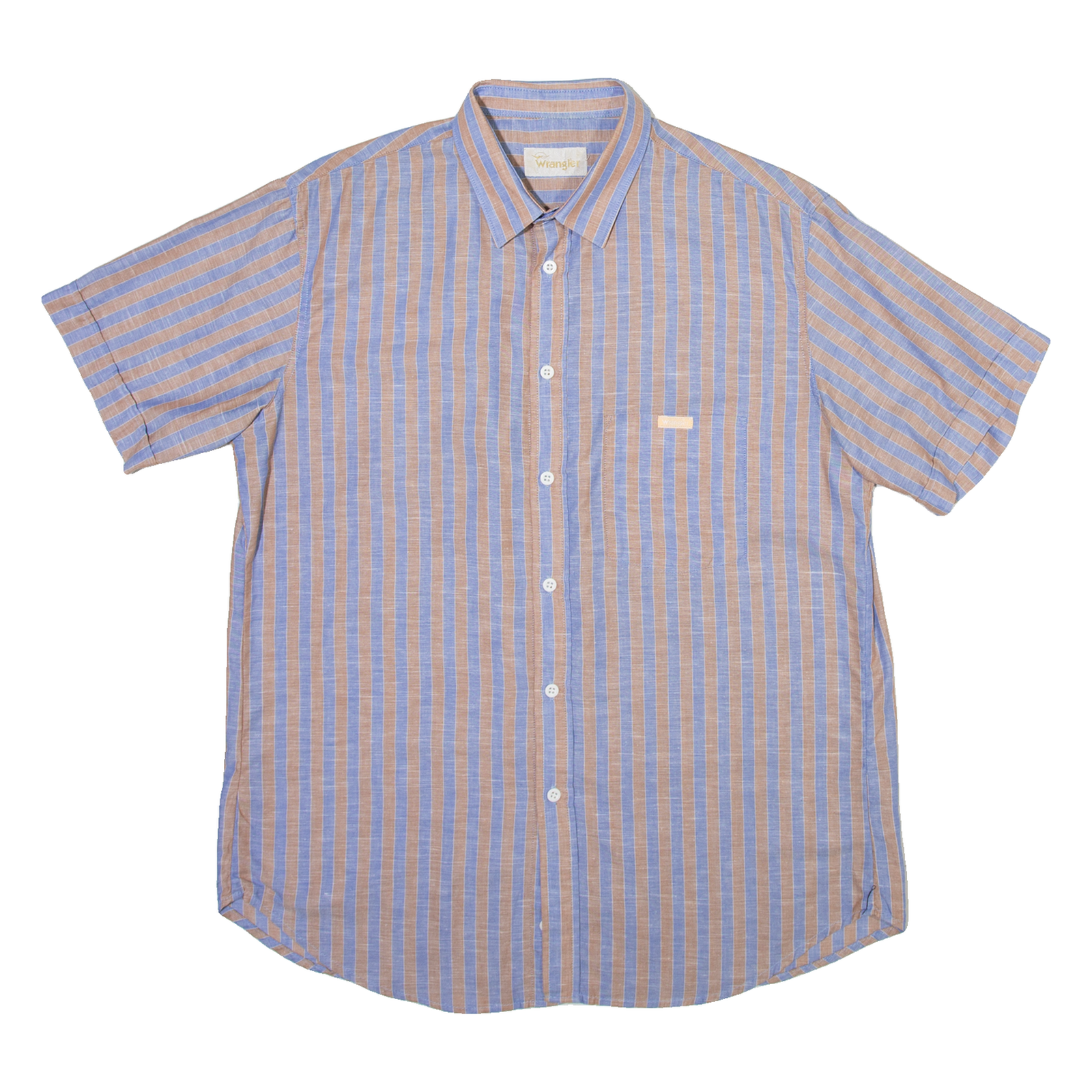 WRANGLER Mens Shirt Blue Striped M Refurbished - N/A refurbished available on Cerqular