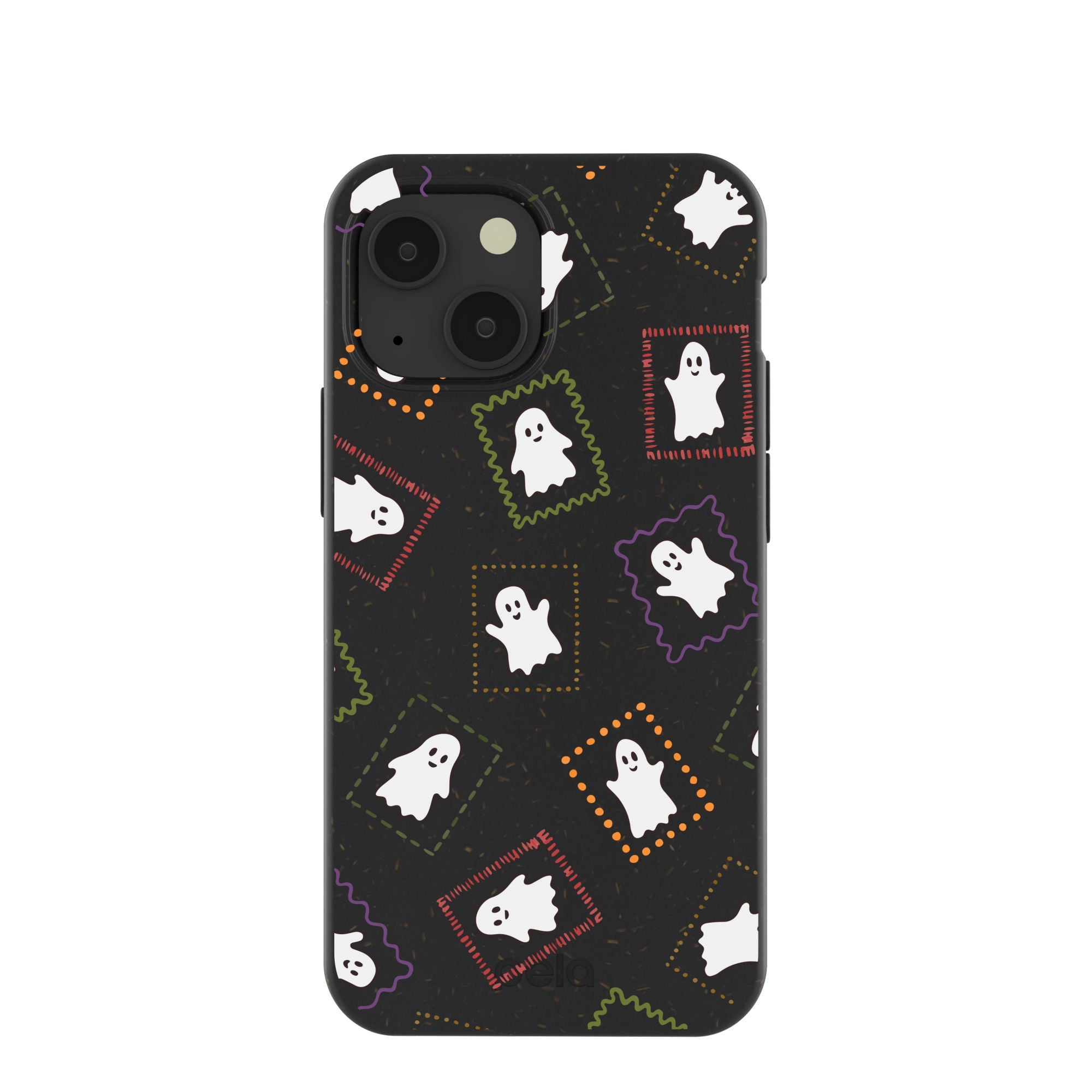 Black Ghost Stamps iPhone 13 Mini Case Refurbished - Pela Case refurbished available on Cerqular