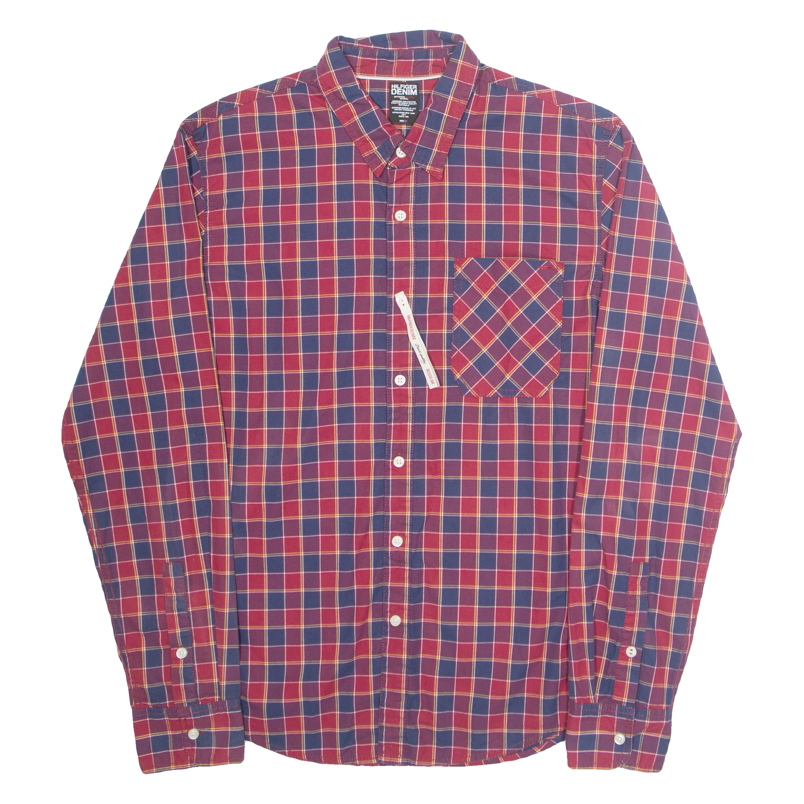 TOMMY HILFIGER Regular Mens Shirt Red Plaid Long Sleeve L Refurbished - N/A refurbished available on Cerqular