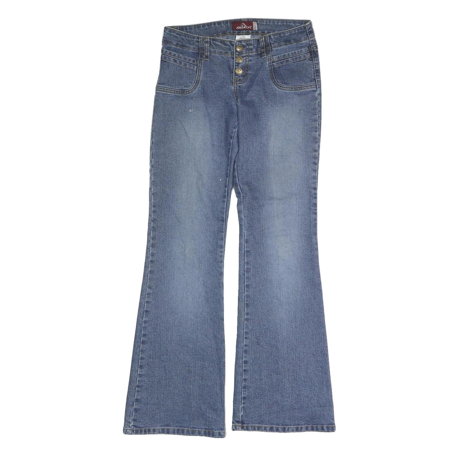 JORDACHE Womens Jeans Blue Regular Flared Denim Medium W30 L31 Button Closure Refurbished - N/A refurbished available on Cerqular