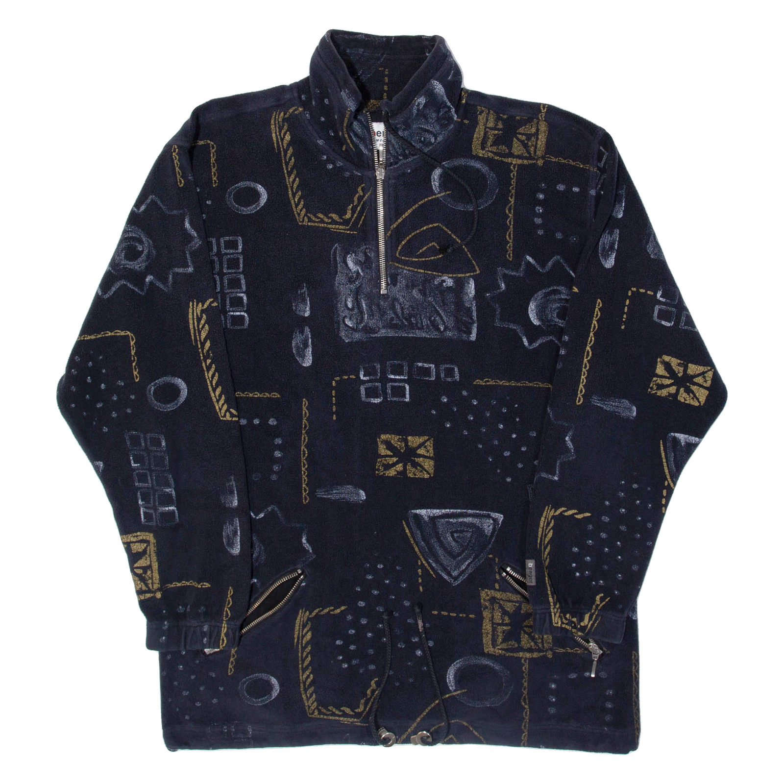 Patterned Mens Sweatshirt Black 1/4 Zip L Refurbished - N/A refurbished available on Cerqular