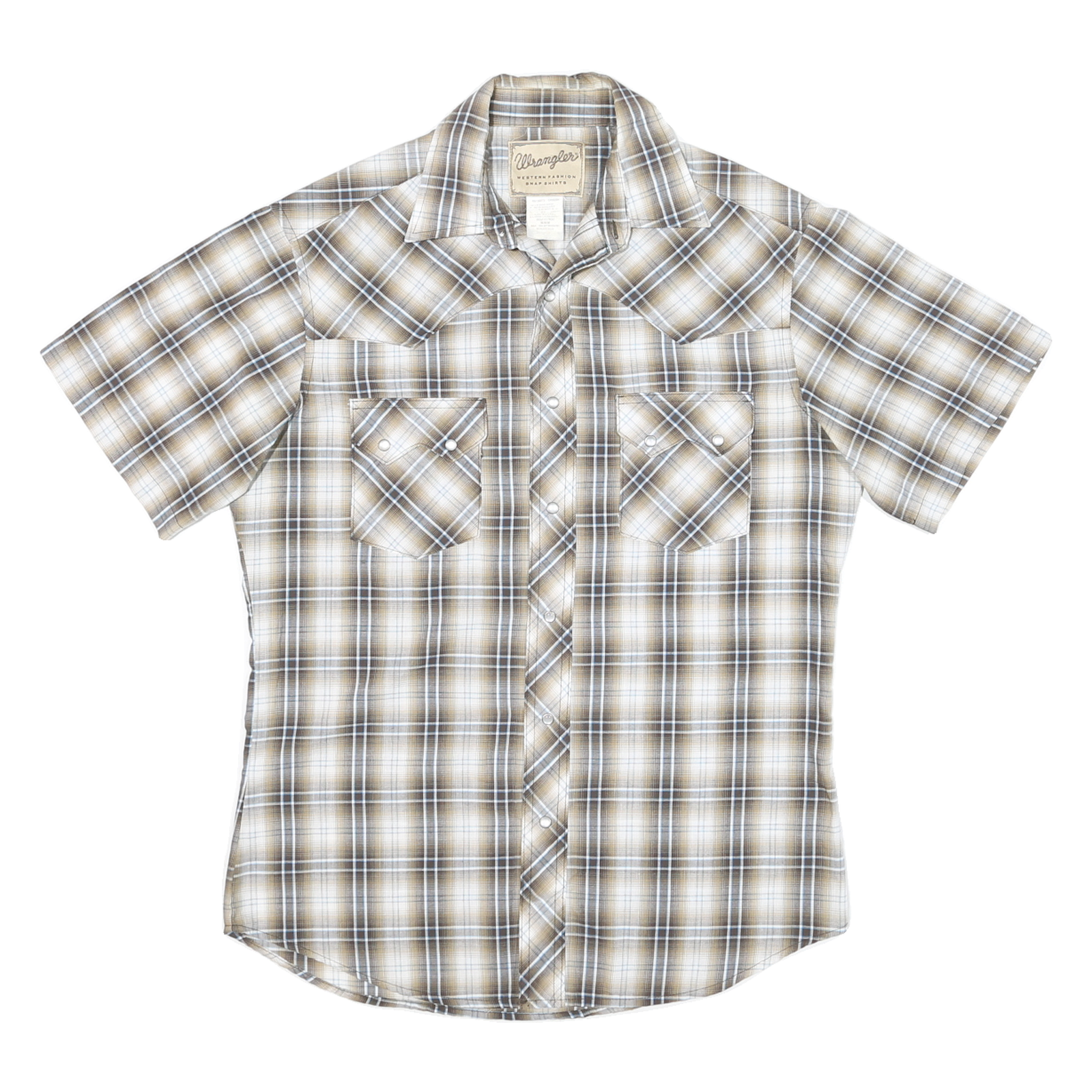 WOOLRICH Mens Beige & Brown Plaid Western Shirt M Button Cotton Blend Refurbished - N/A refurbished available on Cerqular