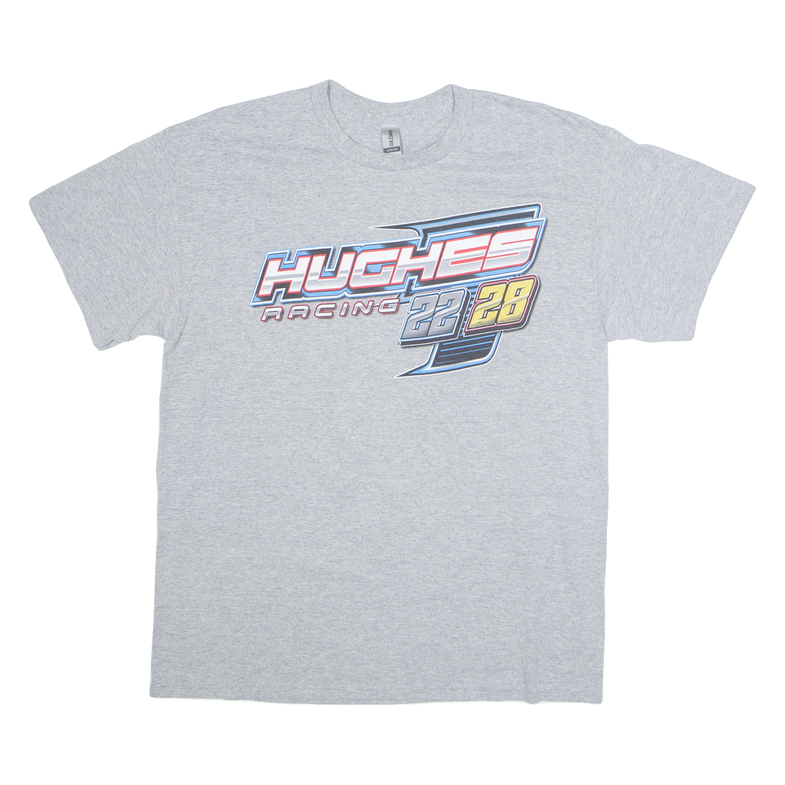 GILDAN Muches Racing Mens T-Shirt Grey USA L Refurbished - N/A refurbished available on Cerqular