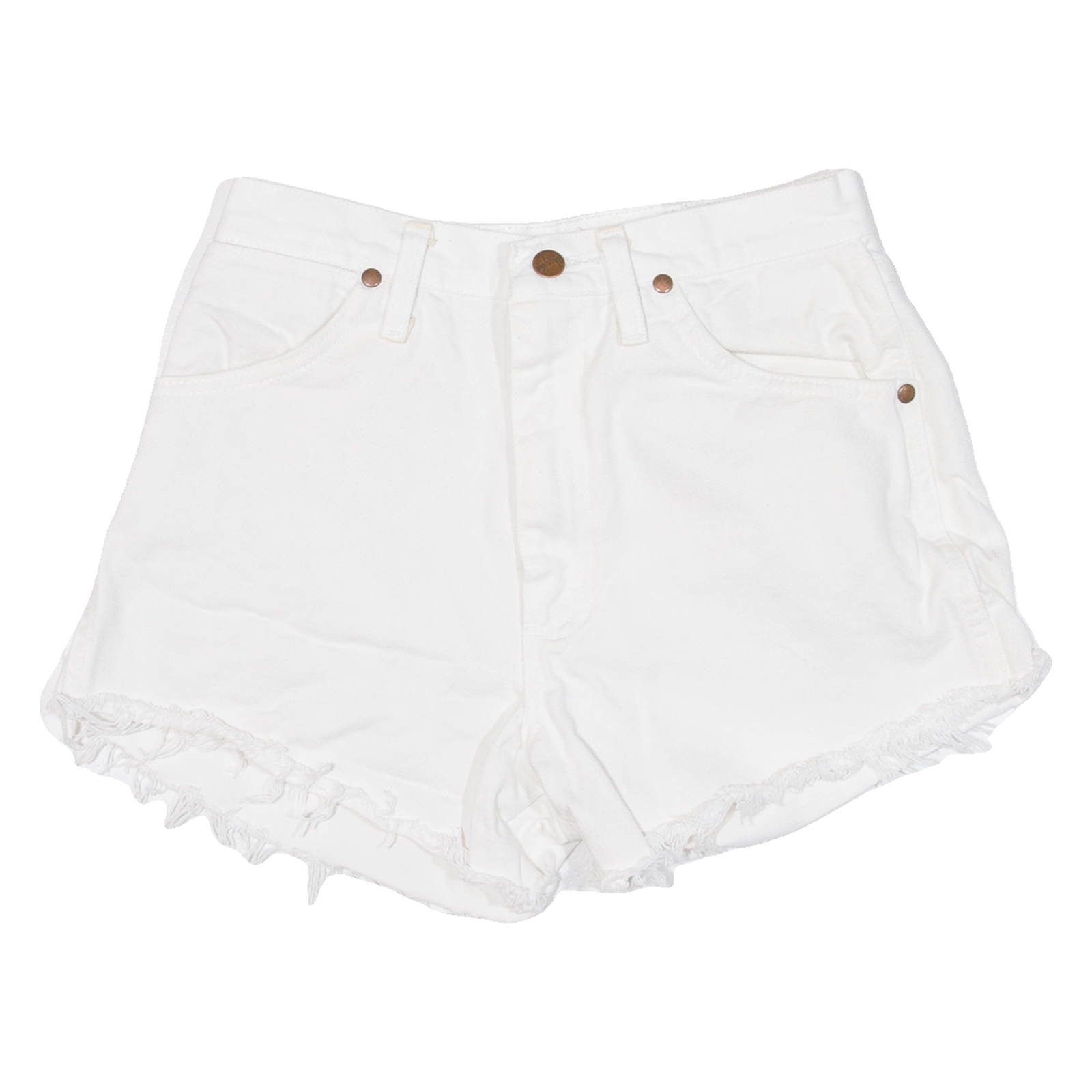 WRANGLER Womens Denim Shorts White Relaxed XS W25 Refurbished - N/A refurbished available on Cerqular