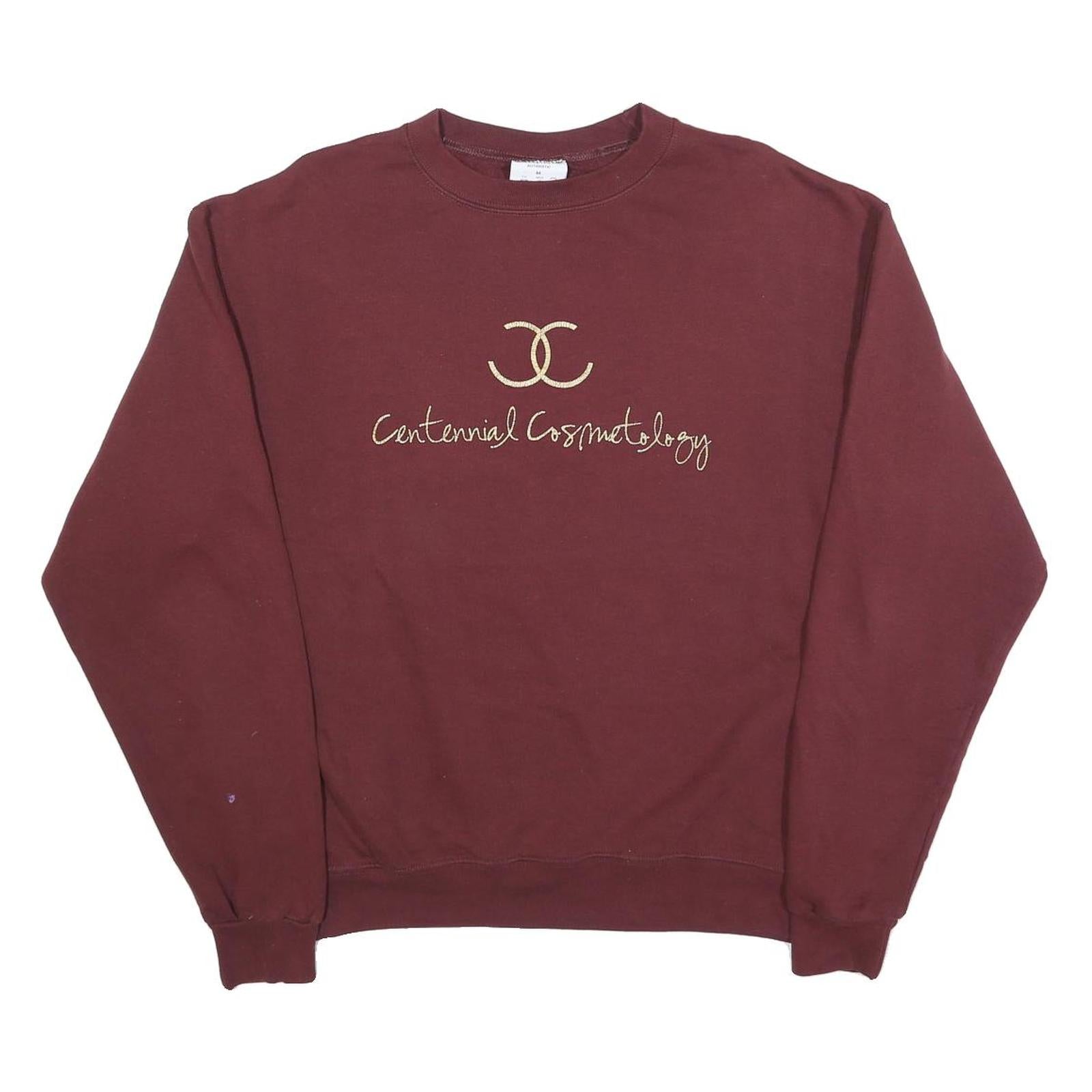 CHAMPION Mens Maroon Crew Neck M Centennial Cosmetology Embroidered Sweatshirt Refurbished - N/A refurbished available on Cerqular