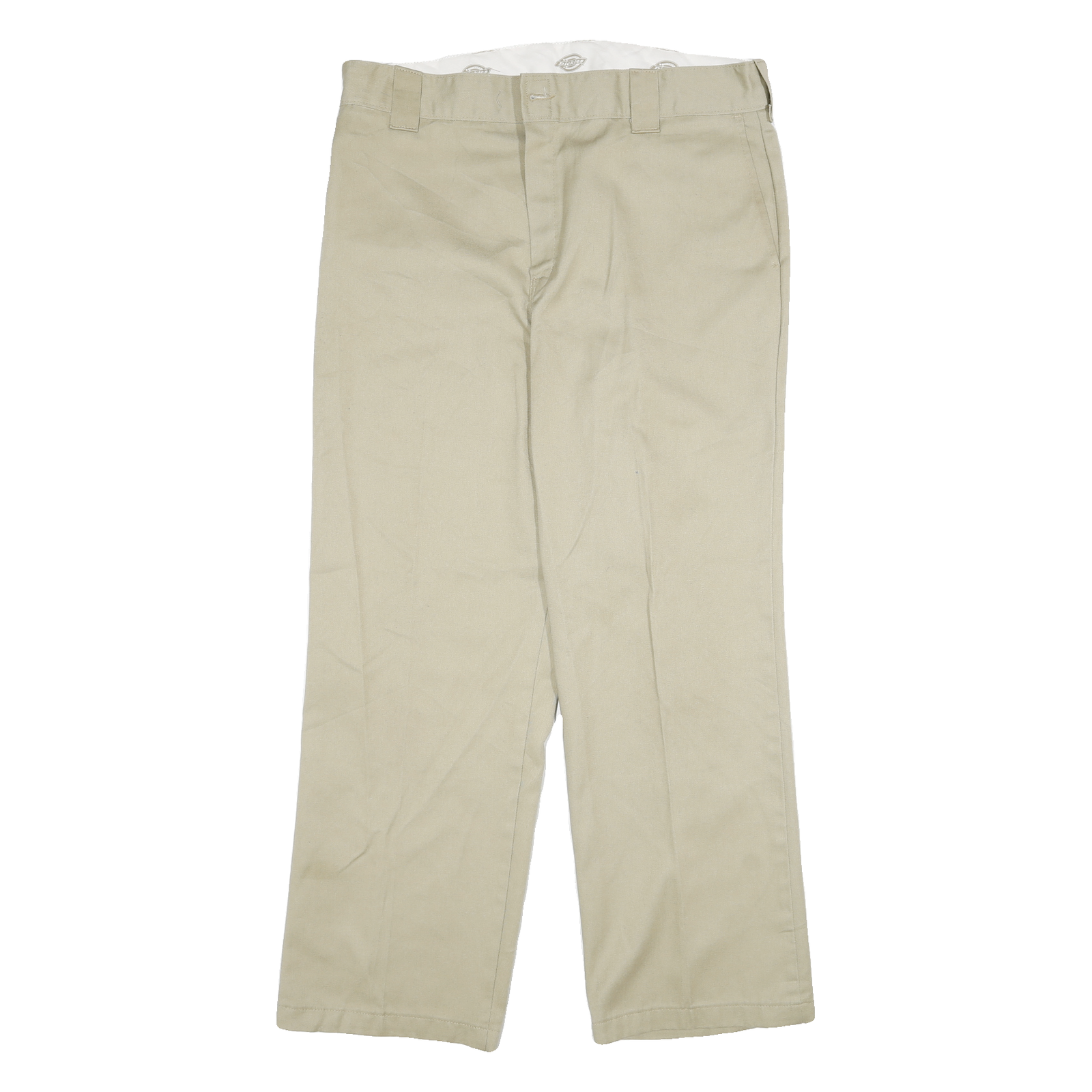 DICKIES Mens Cotton Blend Beige Regular Fit Straight Leg Trousers W36 L30 Refurbished - N/A refurbished available on Cerqular