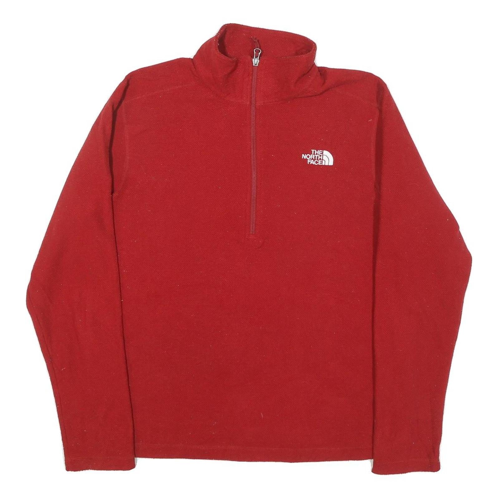 THE NORTH FACE Mens Red Pullover Patterned 1/4 Zip Jumper Size L Outdoor Refurbished - N/A refurbished available on Cerqular