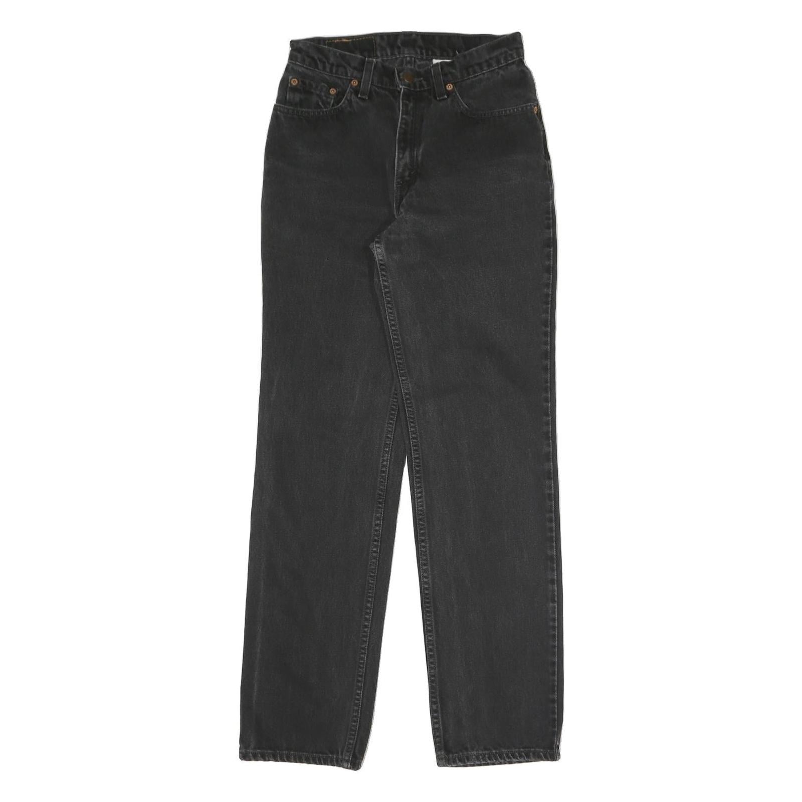 LEVI'S Womens Regular Fit Straight Black Denim Jeans W26 L30 Classic Cotton Zip Refurbished - N/A refurbished available on Cerqular