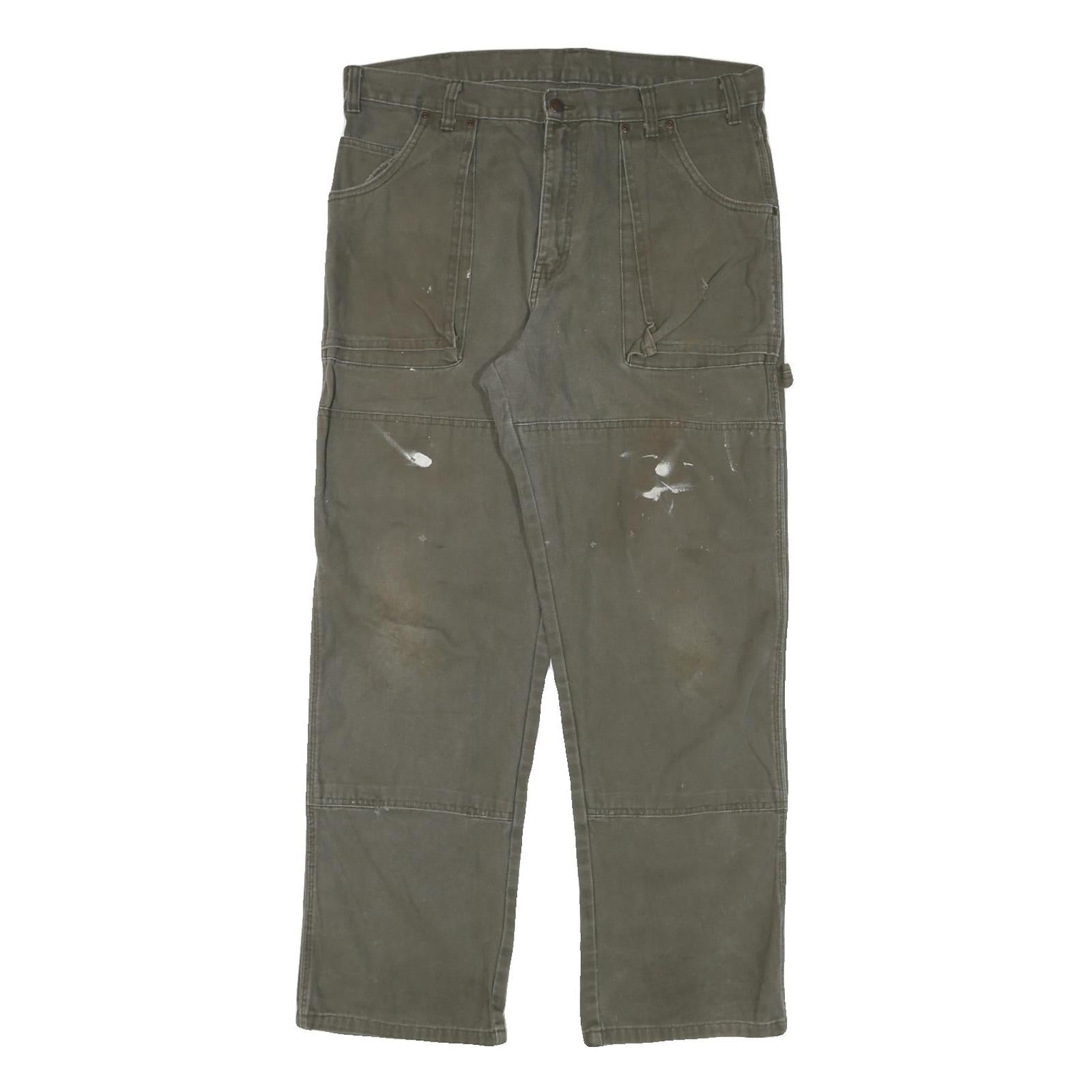 DICKIES Mens Cotton Blend Green Regular Fit Straight Leg Trousers W34 L30 Refurbished - N/A refurbished available on Cerqular