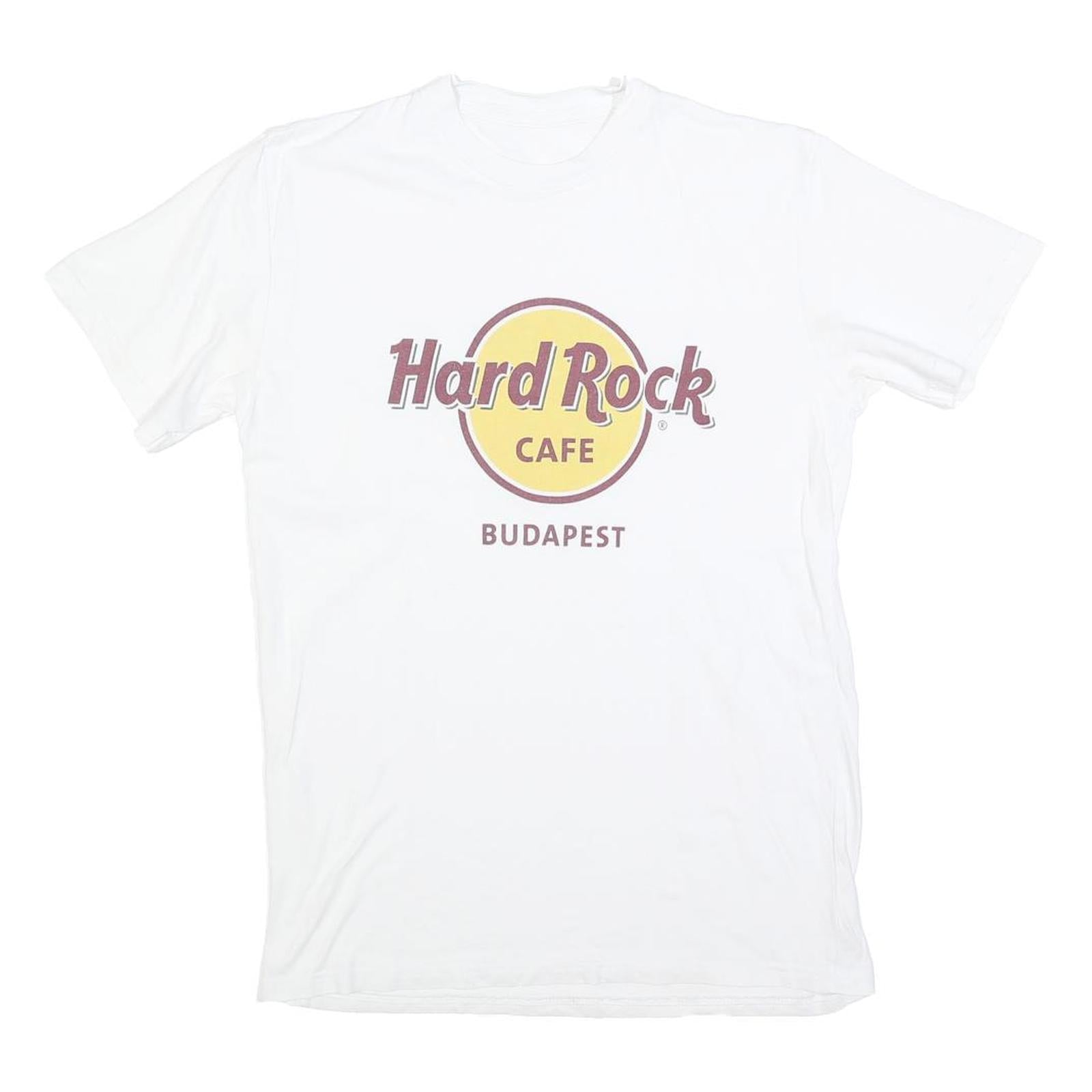 HARD ROCK CAFE Mens White Budapest Graphic T-Shirt S Short Sleeve Crew Neck Refurbished - N/A refurbished available on Cerqular