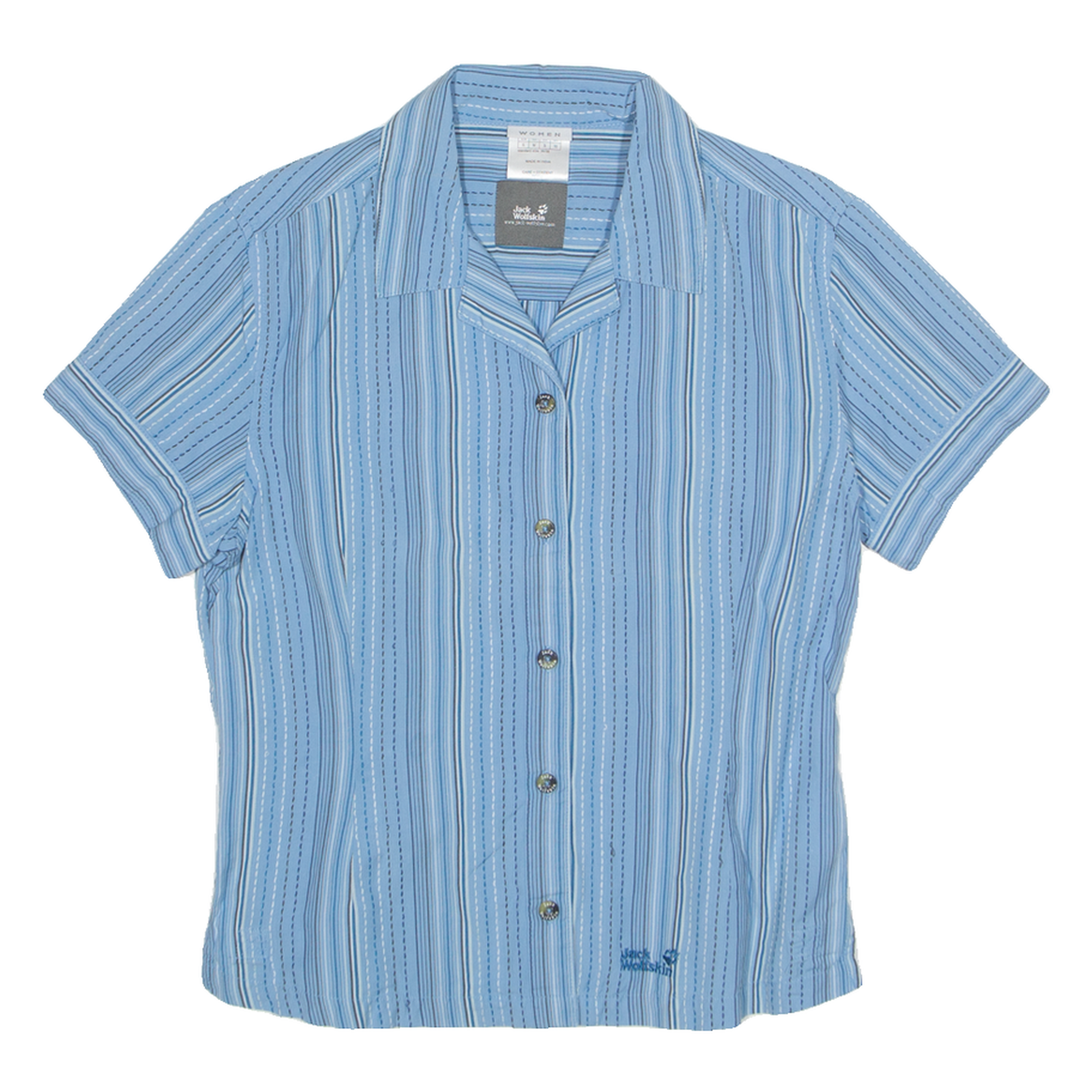 JACK WOLFSKIN Utility Womens Shirt Blue Striped UK 10 Refurbished - N/A refurbished available on Cerqular