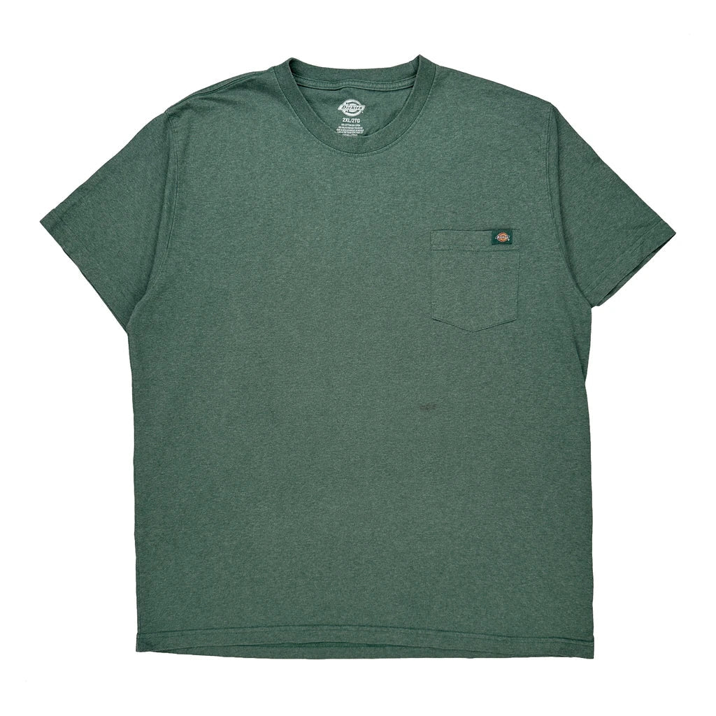 Dickies T-Shirt - 2XL Green Cotton Blend Refurbished - Thrifted (note: this is a term often used to describe second- refurbished available on Cerqular