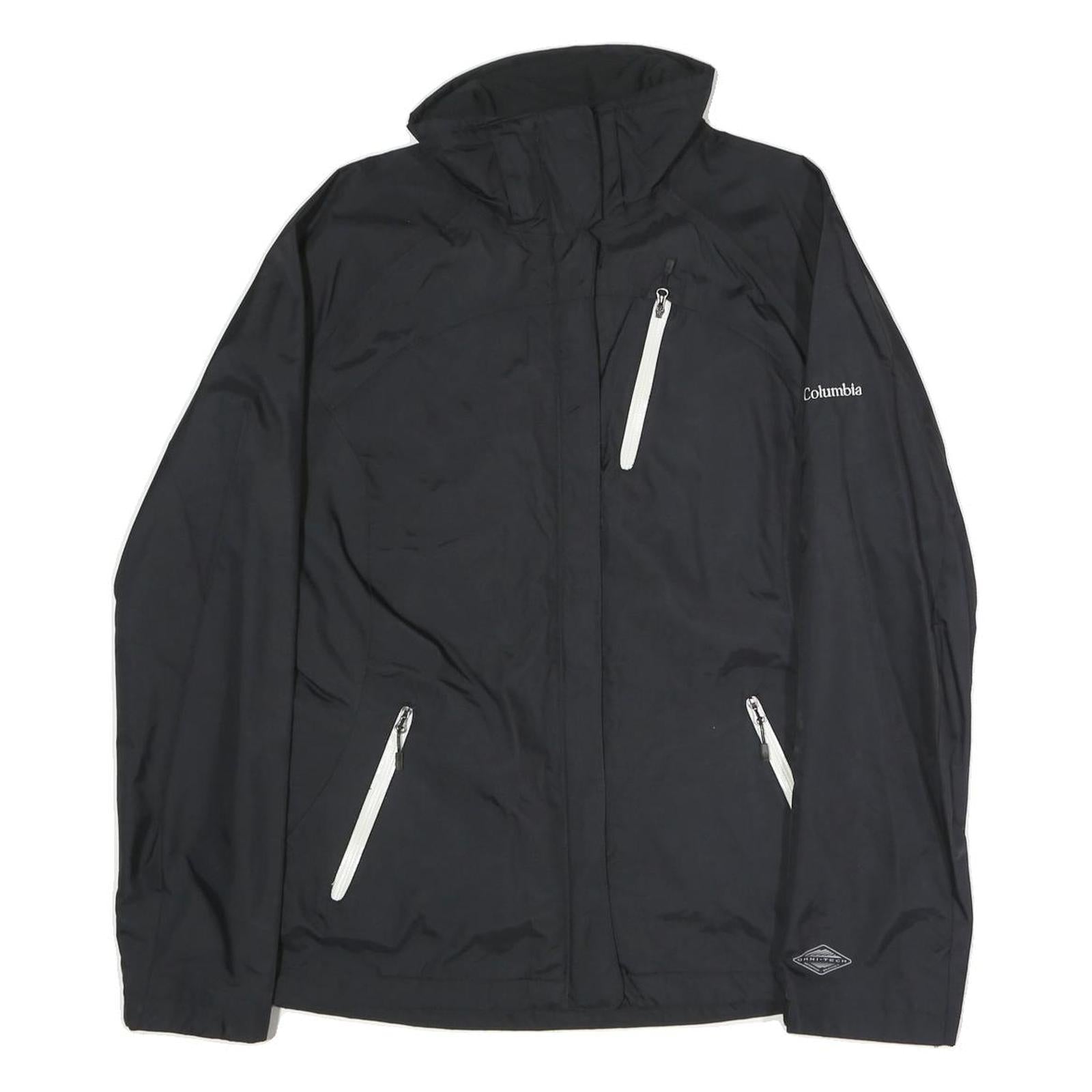 COLUMBIA Womens Black Outdoor Jacket L Polyester Plain Zip Weatherproof Refurbished - N/A refurbished available on Cerqular