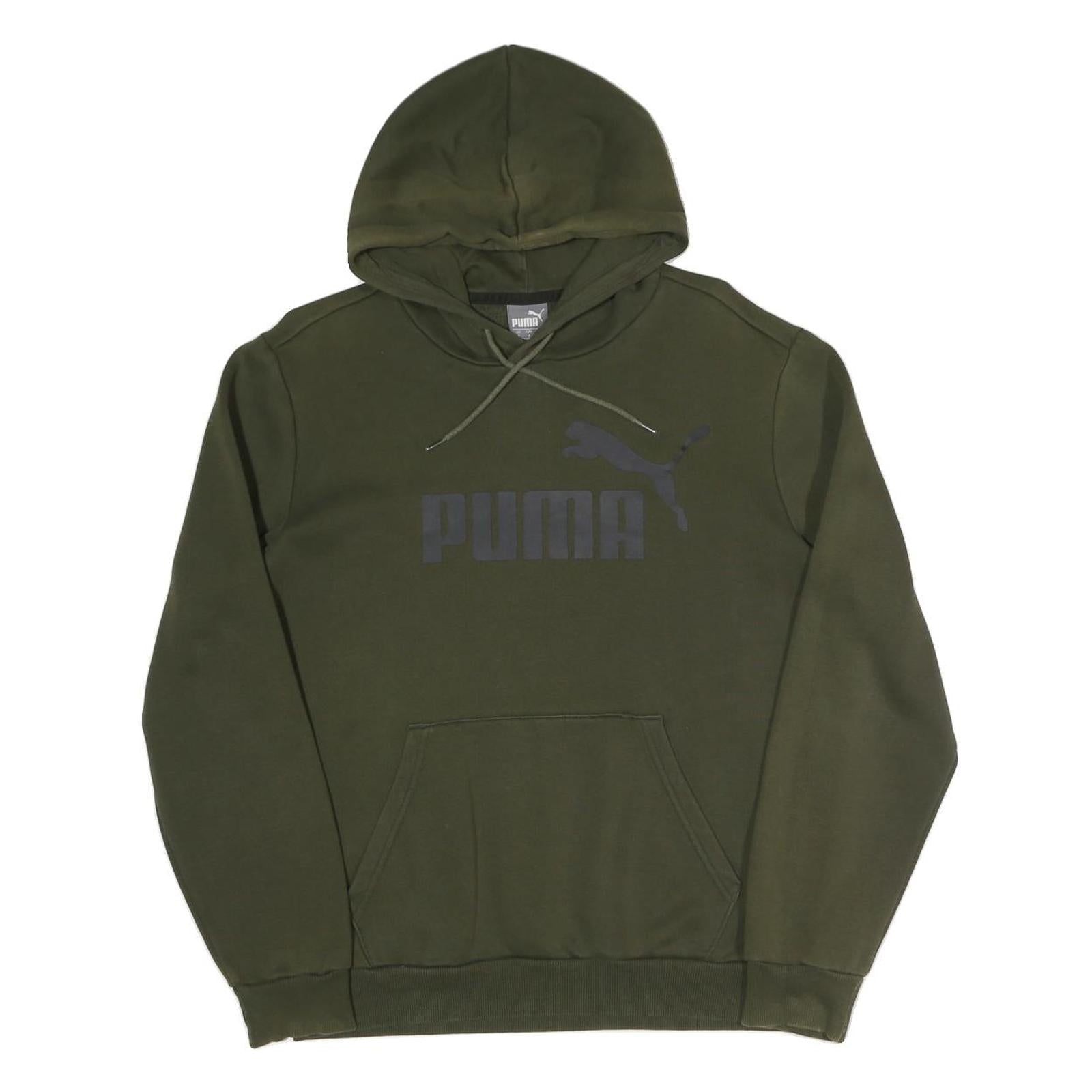 PUMA Mens Green Pullover Hoodie S Classic Logo Cotton Blend Casual Sweatshirt Refurbished - N/A refurbished available on Cerqular