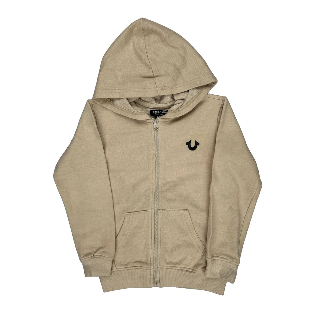 Age 5 True Religion Hoodie - Small Beige Cotton Refurbished - Thrifted (note: this is a term often used to describe second- refurbished available on Cerqular