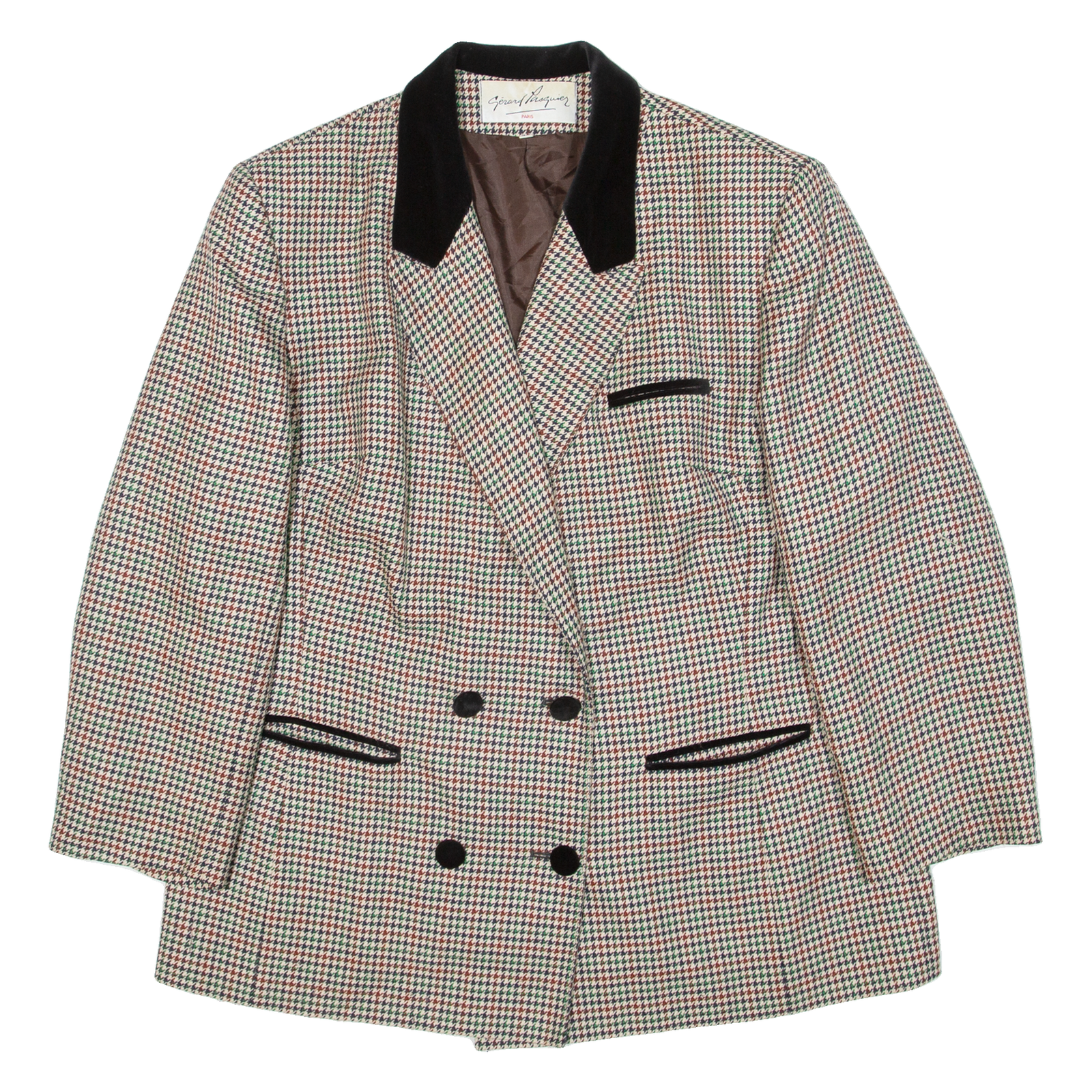 Womens Blazer Jacket Green Houndstooth M Refurbished - N/A refurbished available on Cerqular
